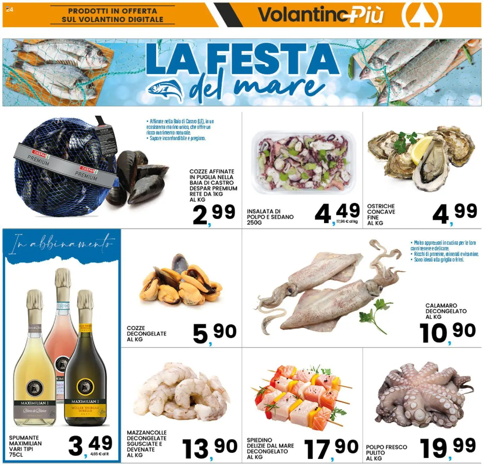 Volantino Interspar del 31/08/2026 | Pagina: 24 | Prodotti: Cozze, Insalata, Sedano, Spumante