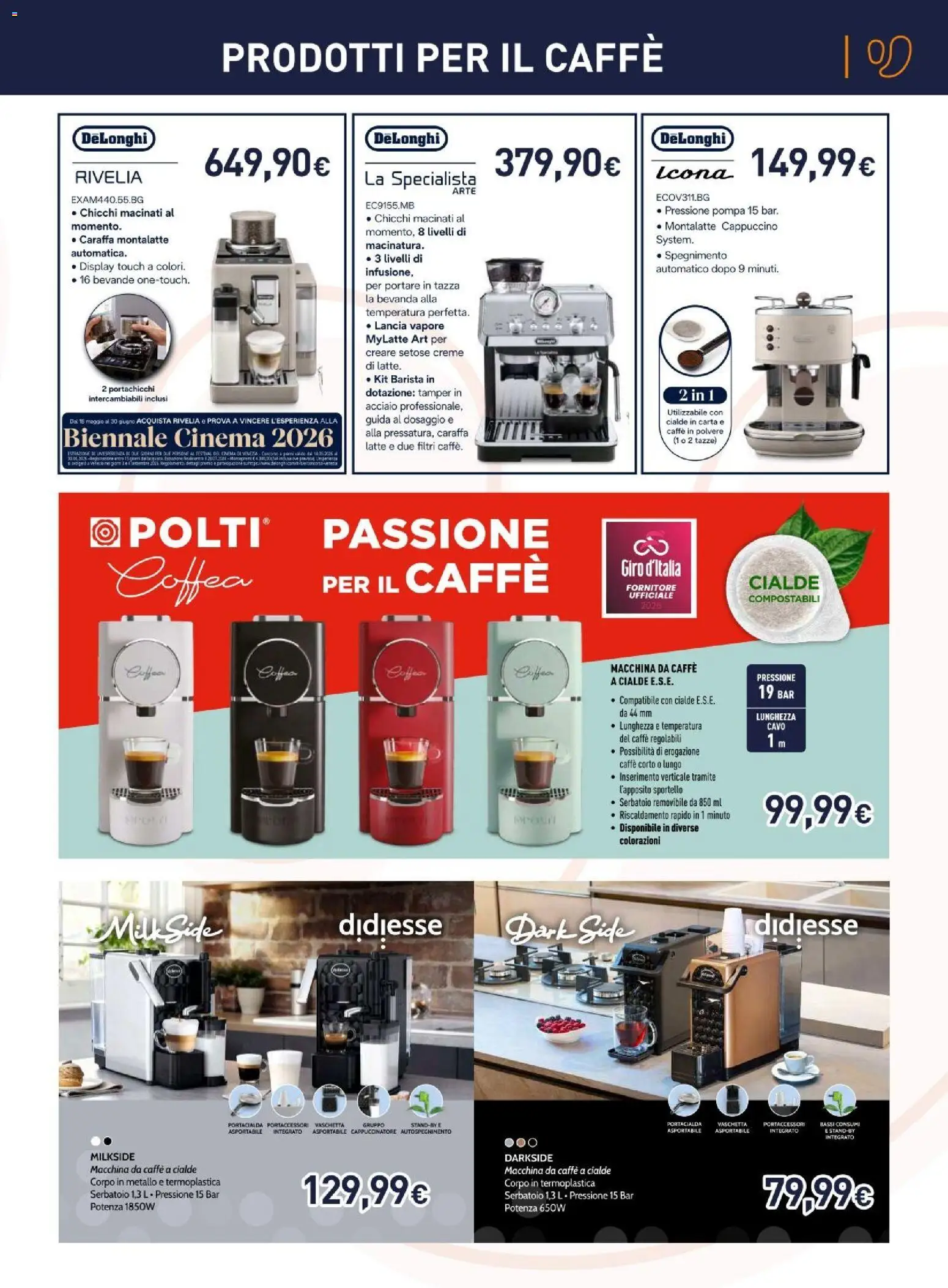 Volantino Unieuro del 11.06.2026 | Pagina: 9 | Prodotti: Caraffa, Caffè, Latte, Cavo