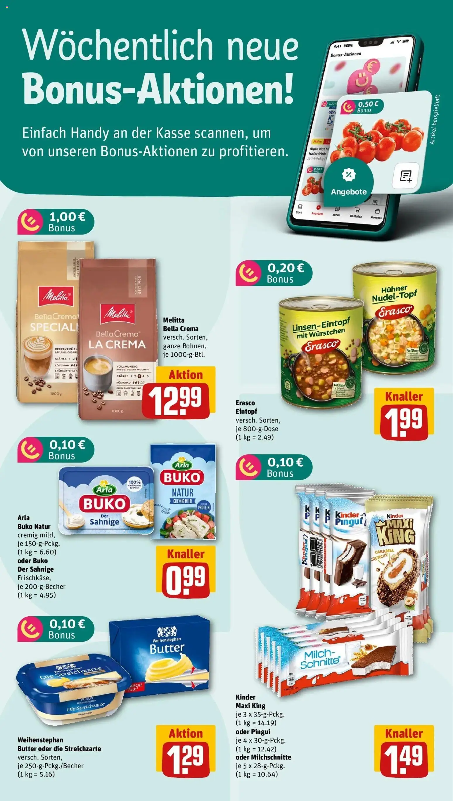 REWE Prospekt ab 12.10.2026 zum Blättern » Angebote | Seite: 2 | Produkte: Milch, Butter, Alpro, Erasco