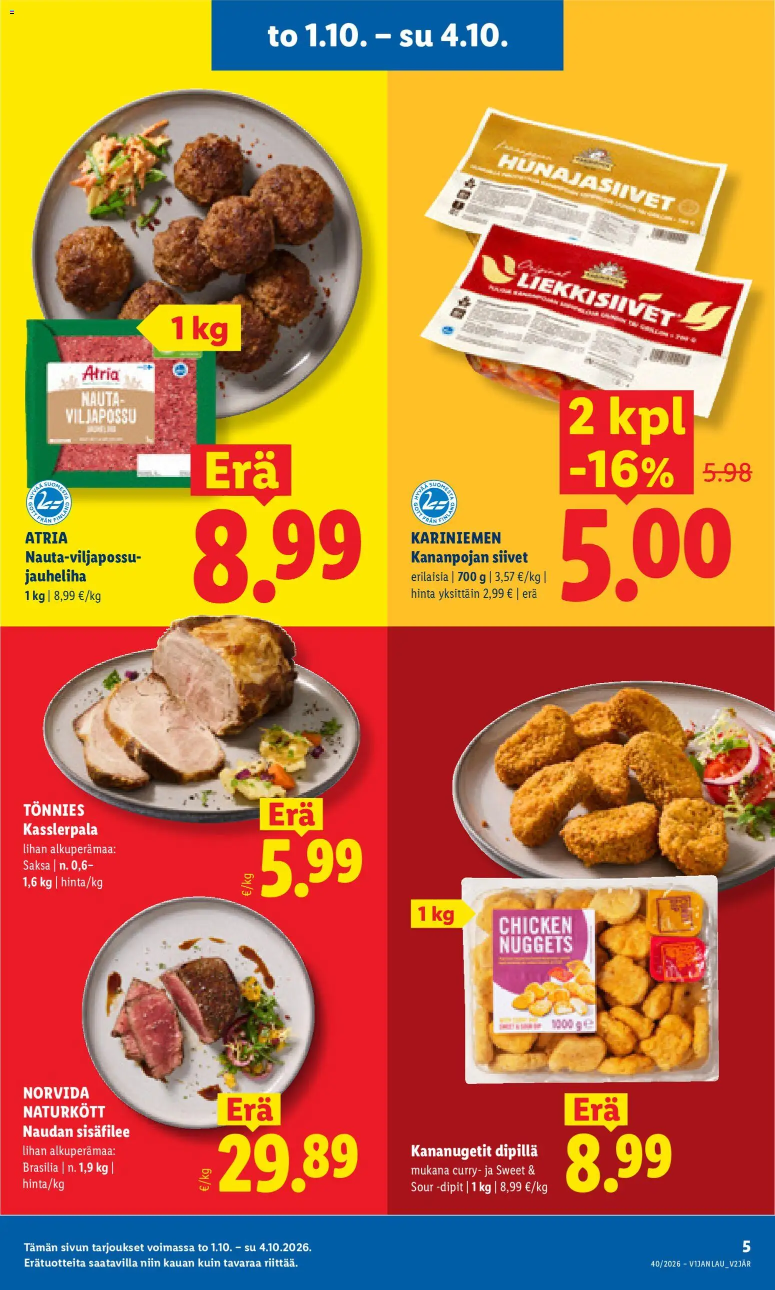 Lidl tarjoukset – voimassa 01/10/2026 alkaen | Sivu: 5 | Tuotteet: Jauheliha, Curry