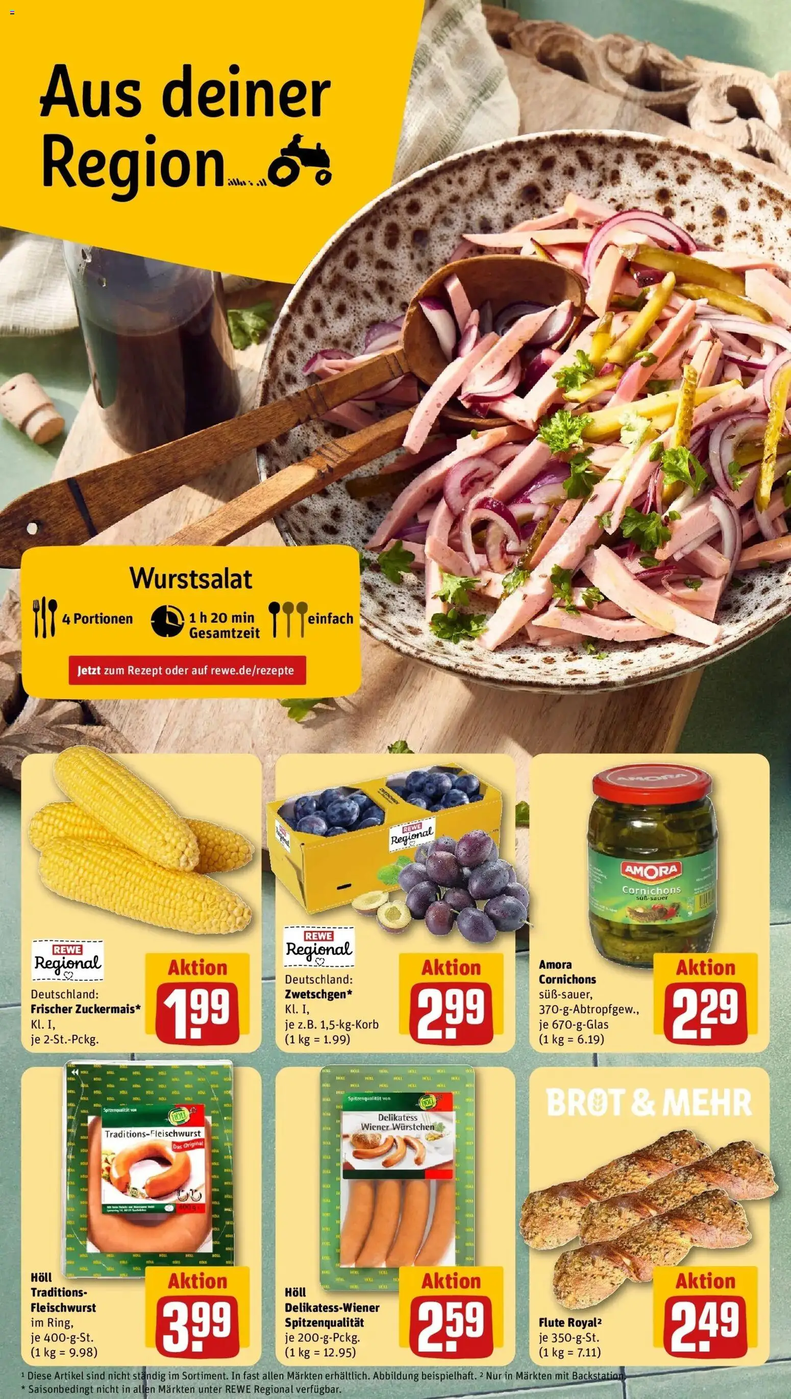 Rewe Prospekt Illingen – gültig ab 27.07.2026 | Seite: 4 | Produkte: Wiener wurstchen, Brot