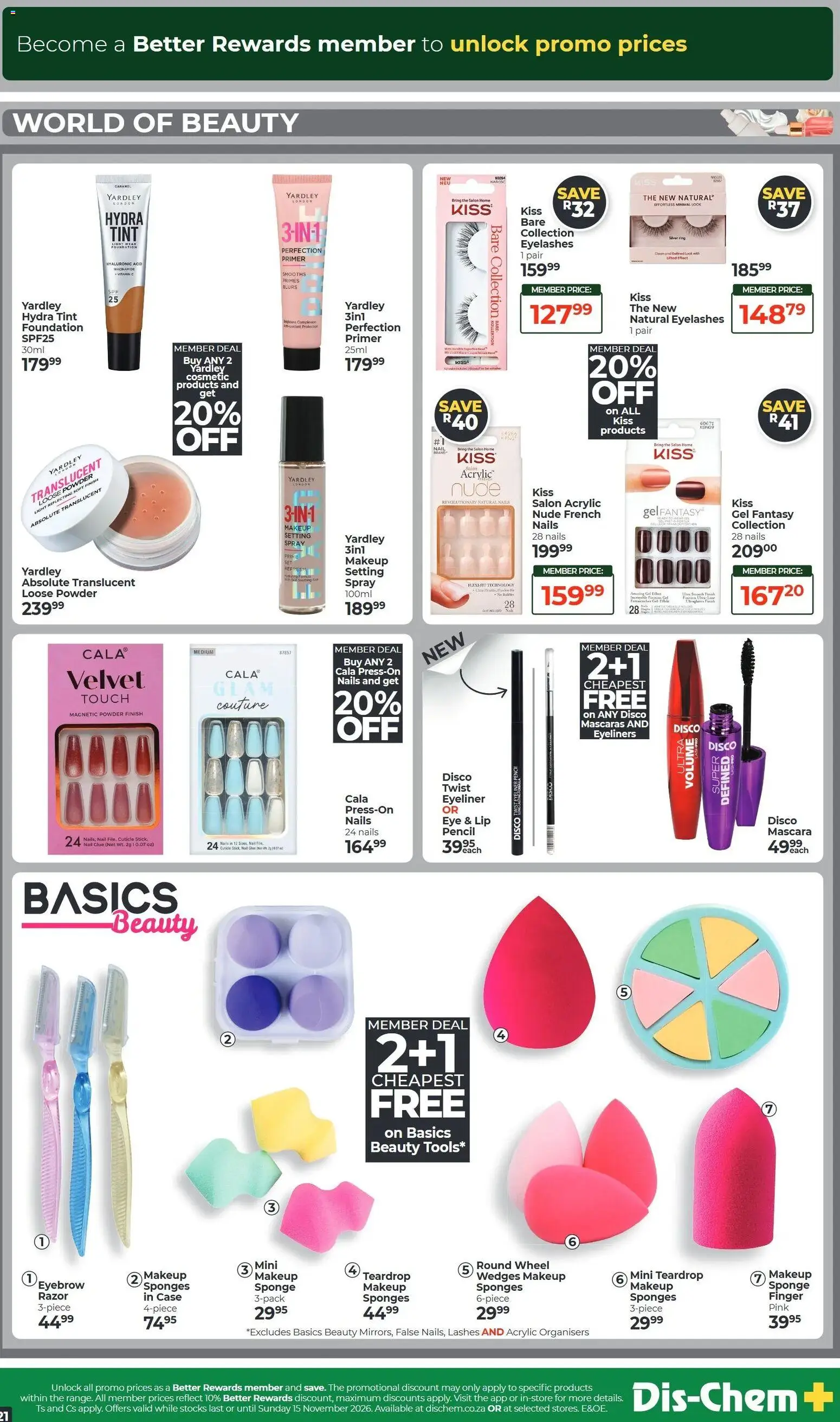New Dis-Chem catalogue – valid from 20/10/2026 | Page: 21 | Products: Powder, Mascara, Eyeliner, Caramel