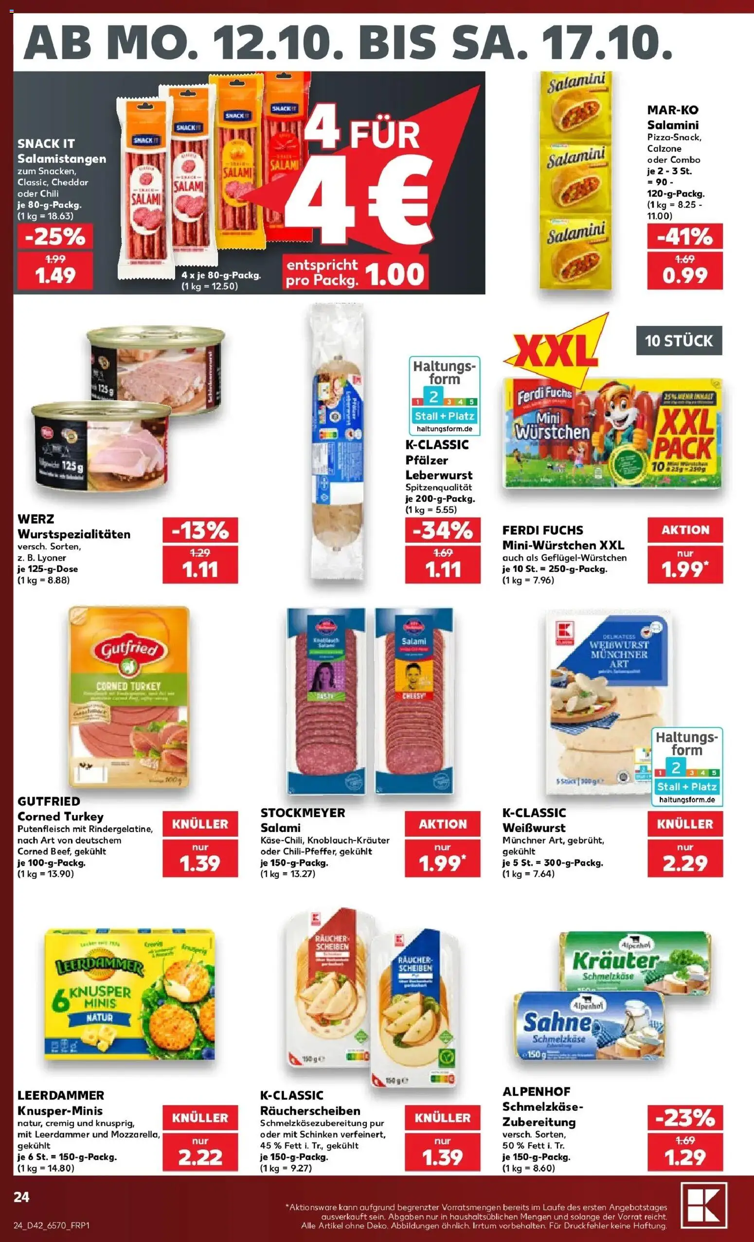 Prospekt Kaufland ab 12.10.2026 » Angebote Online zum Blättern | Seite: 28 | Produkte: Weißwurst, Leerdammer, Chili, Schinken