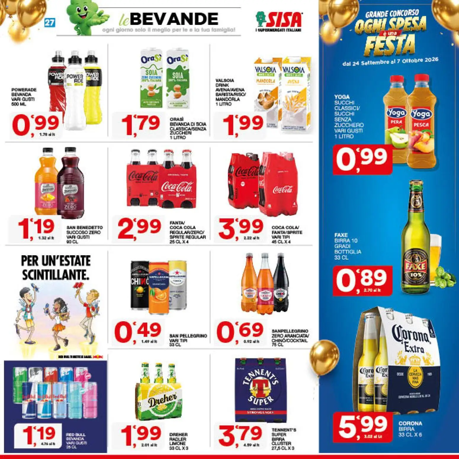 Volantino SISA del 24/09/2026 | Pagina: 27 | Prodotti: Mandorla, Red Bull, Sprite, Coca Cola