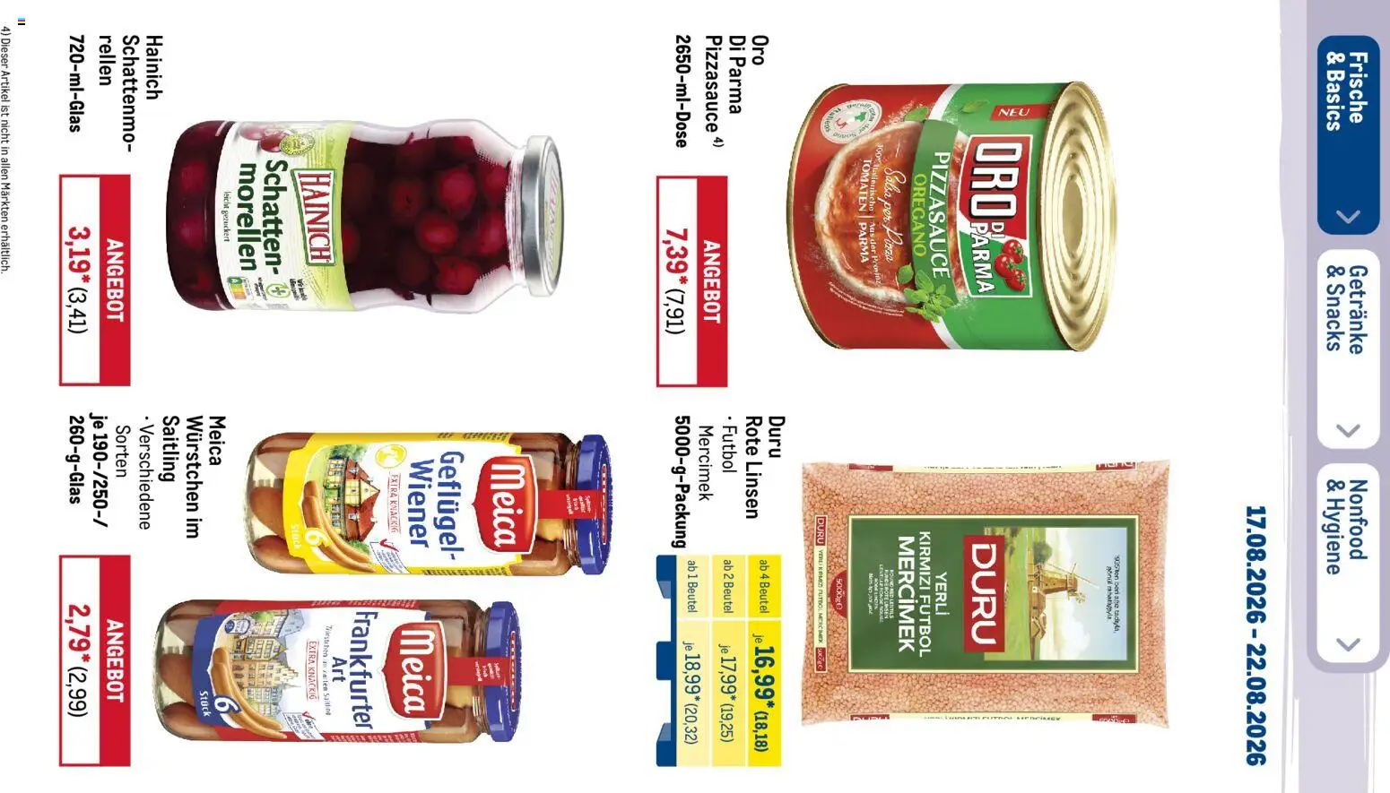 Metro NonFood-Angebote – gültig ab 17.08.2026 | Seite: 51 | Produkte: Tomaten, Meica