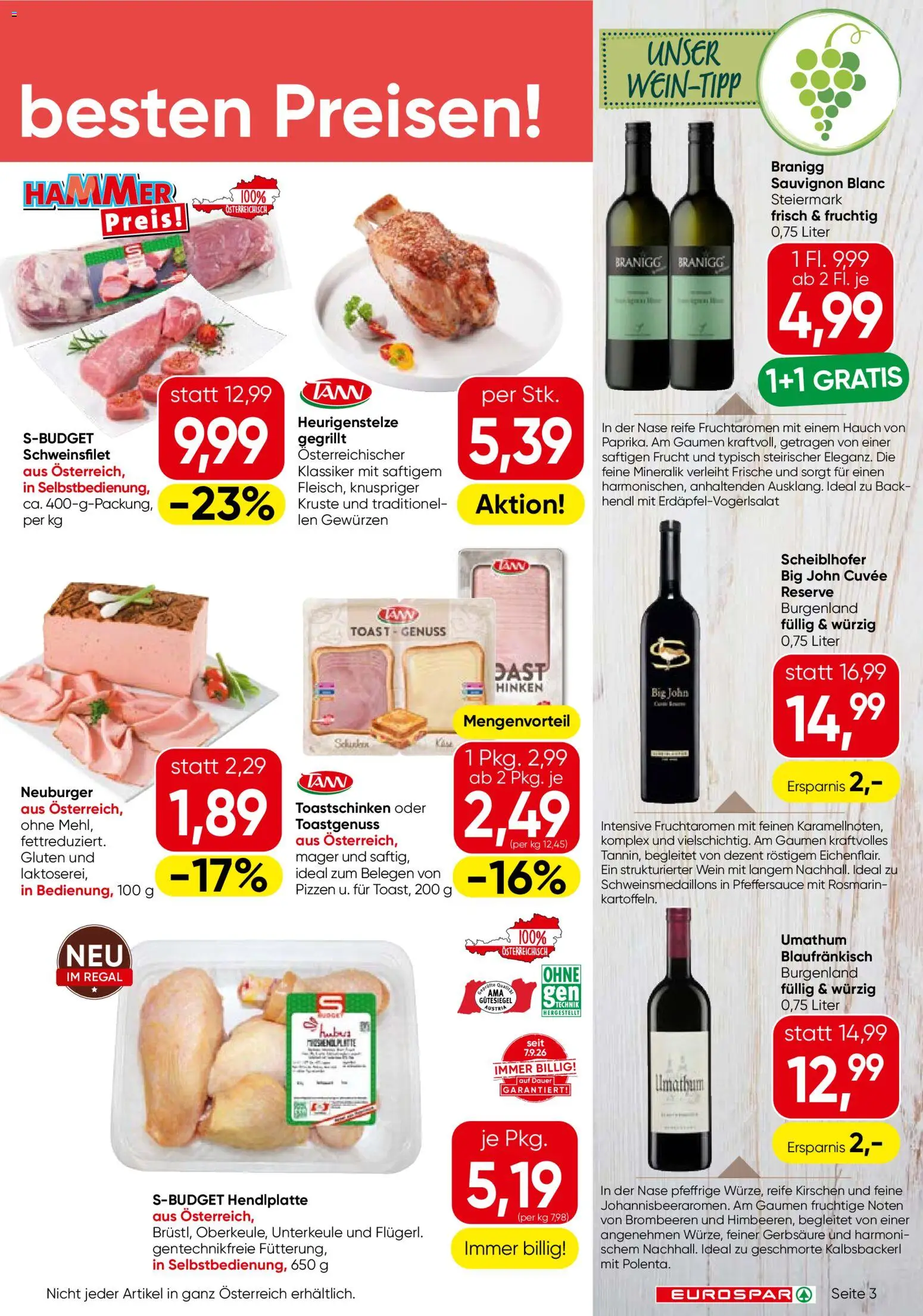 Eurospar Flugblatt gültig ab 22.10.2026 | Seite: 3