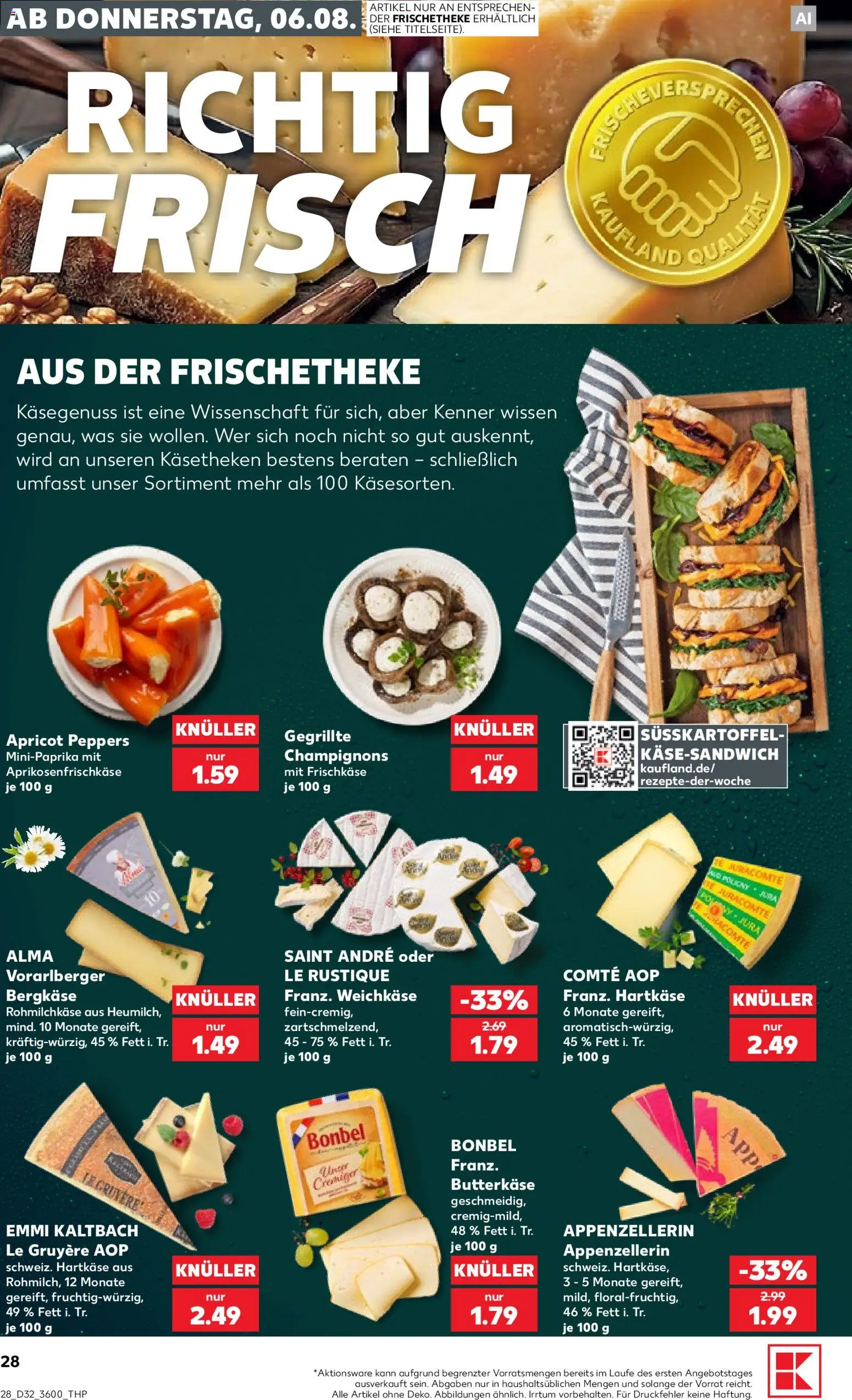 Kaufland Prospekt Zeitz – gültig ab 06.08.2026 | Seite: 28 | Produkte: Champignons, Frischkase