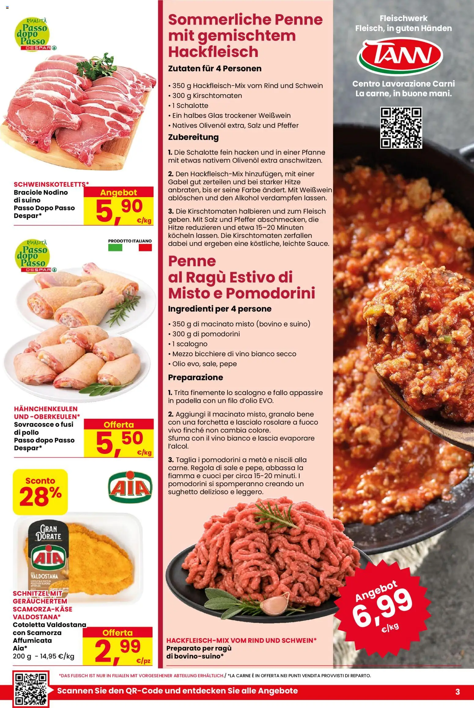 Volantino Despar del 09/07/2026 | Pagina: 3 | Prodotti: Pomodorini, Pollo, Suino, Penne
