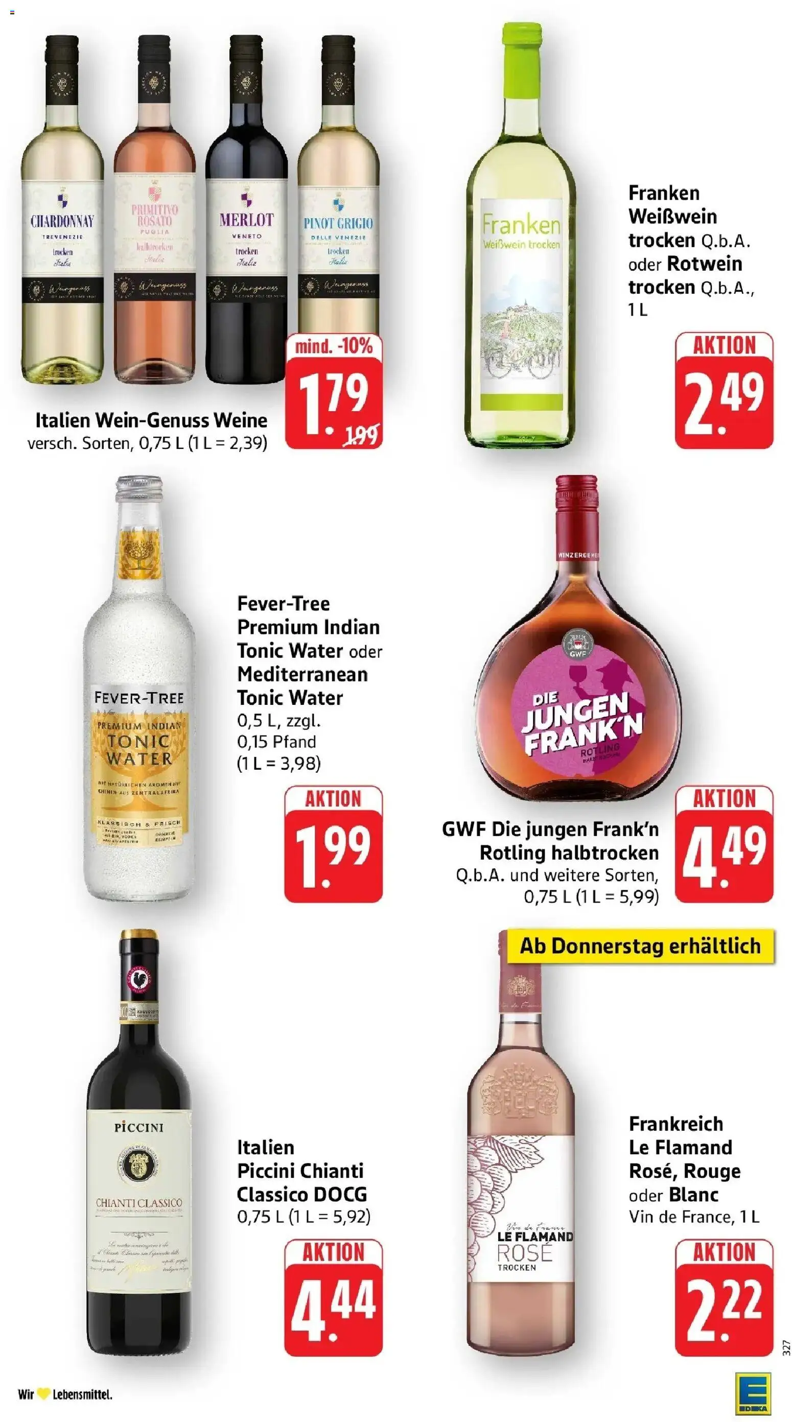 Edeka Prospekt Schöllkrippen (ab 31.08.2026) » Angebote Online | Seite: 34 | Produkte: Rotwein, Weißwein trocken, Merlot, Rouge