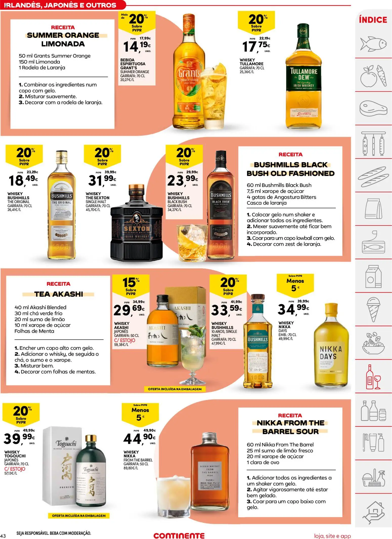 Continente folheto │ válido de 05.05.2026 | Página: 43 | Produtos: Whisky, Sumo, Chá, Xarope