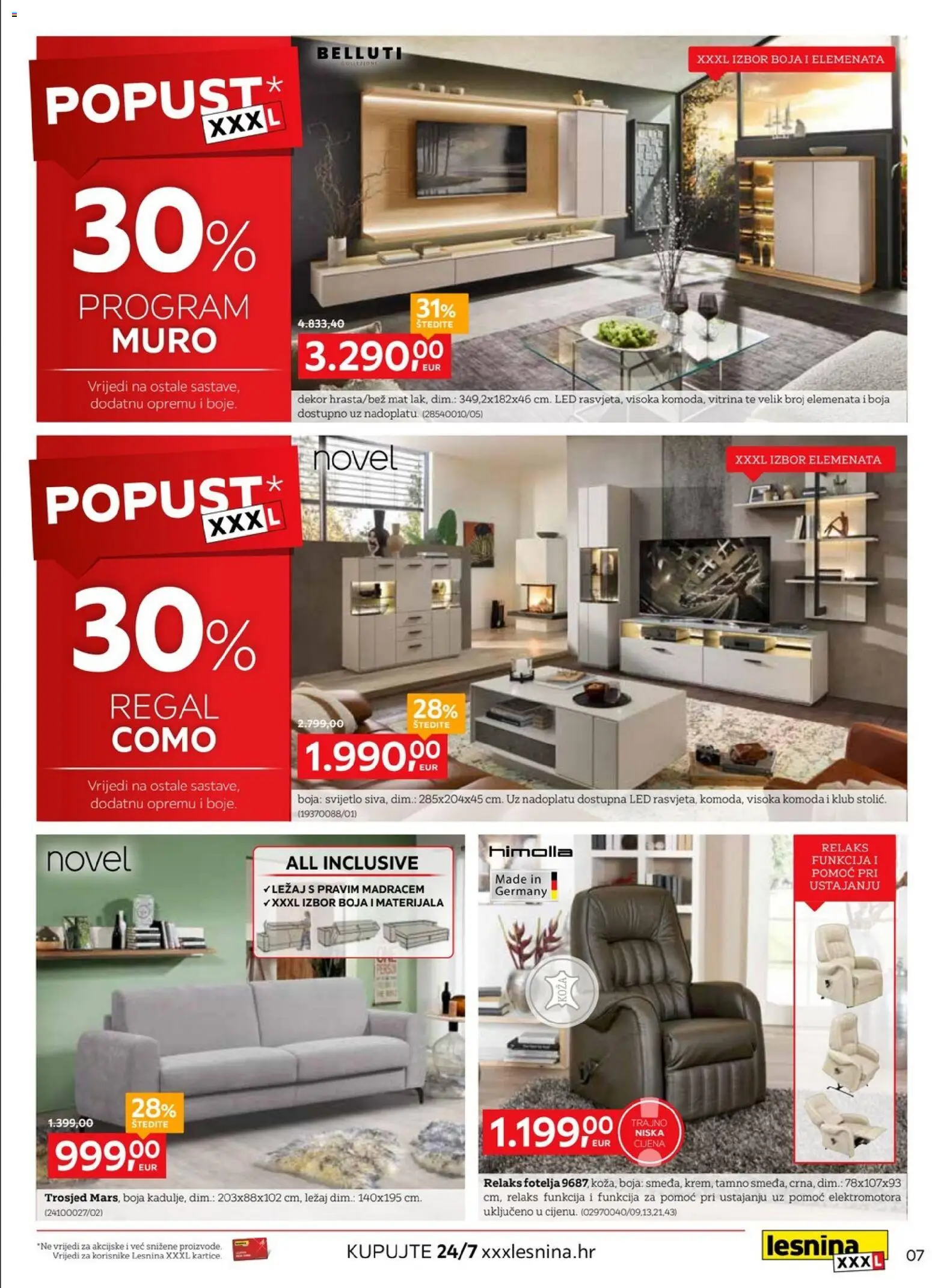 Lesnina katalog | vrijedi od 03.08.2026 | Stranica: 7 | Proizvodi: Komoda, Trosjed, Vitrina, Regal