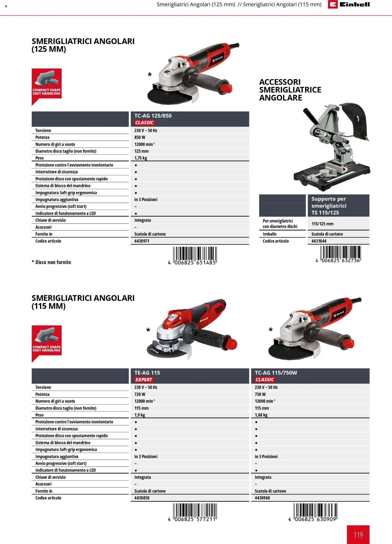 Volantino Einhell del 17.03.2026 | Pagina: 121 | Prodotti: Disco, Smerigliatrice, Scatola