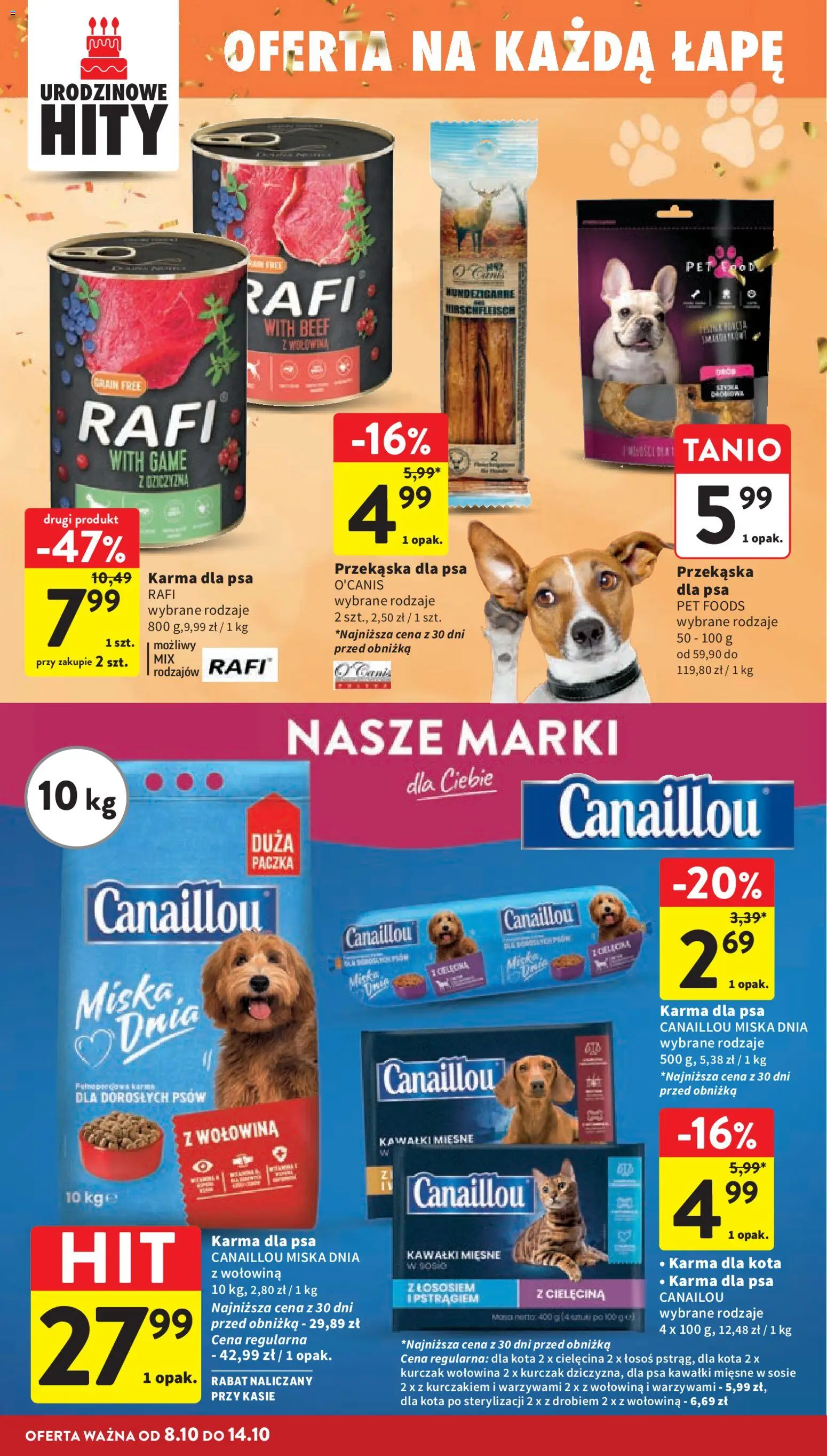 Intermarche gazetka od 08.10.2026 | Strona: 42 | Produkty: Kurczak, Łosoś, Karma dla kota, Karma dla psa