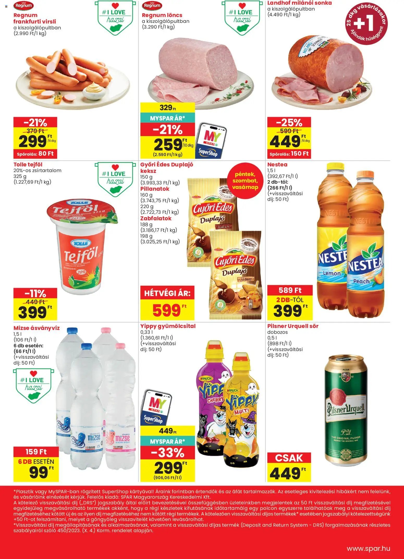 Spar Market akciós ujság - amely érvényes a következő dátumtól: 2026.10.15. | Oldal: 2 | Termékek: Löncs, Sonka, Nestea, Keksz