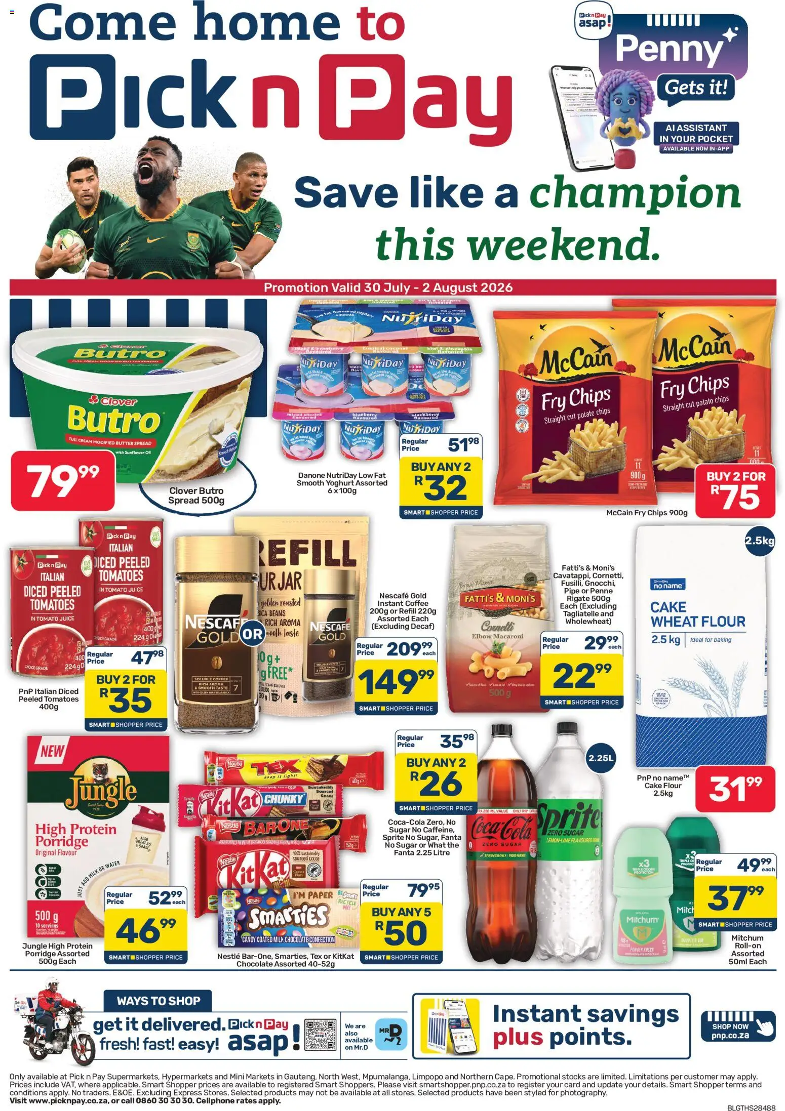 New Pick n Pay catalogue – valid from 30/07/2026 | Page: 1 | Products: Coffee, Pipe, Sugar, Estuche organizador de viaje