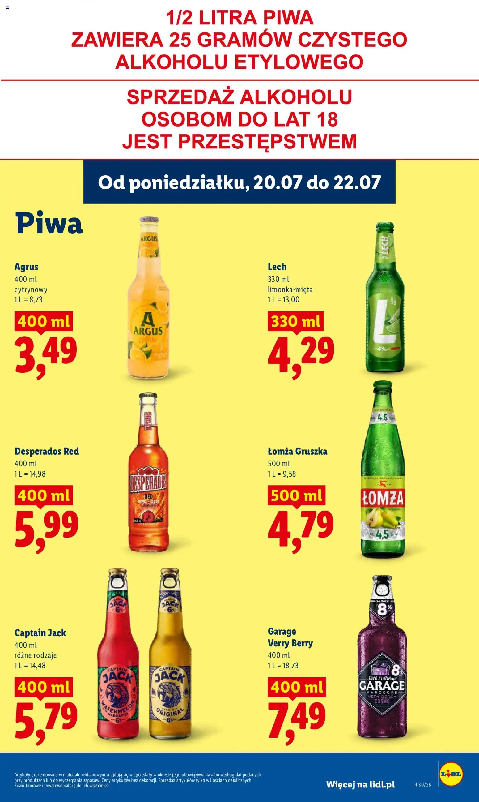Lidl gazetka od 20.07.2026 | Strona: 79 | Produkty: Gruszka, Lech, Desperados