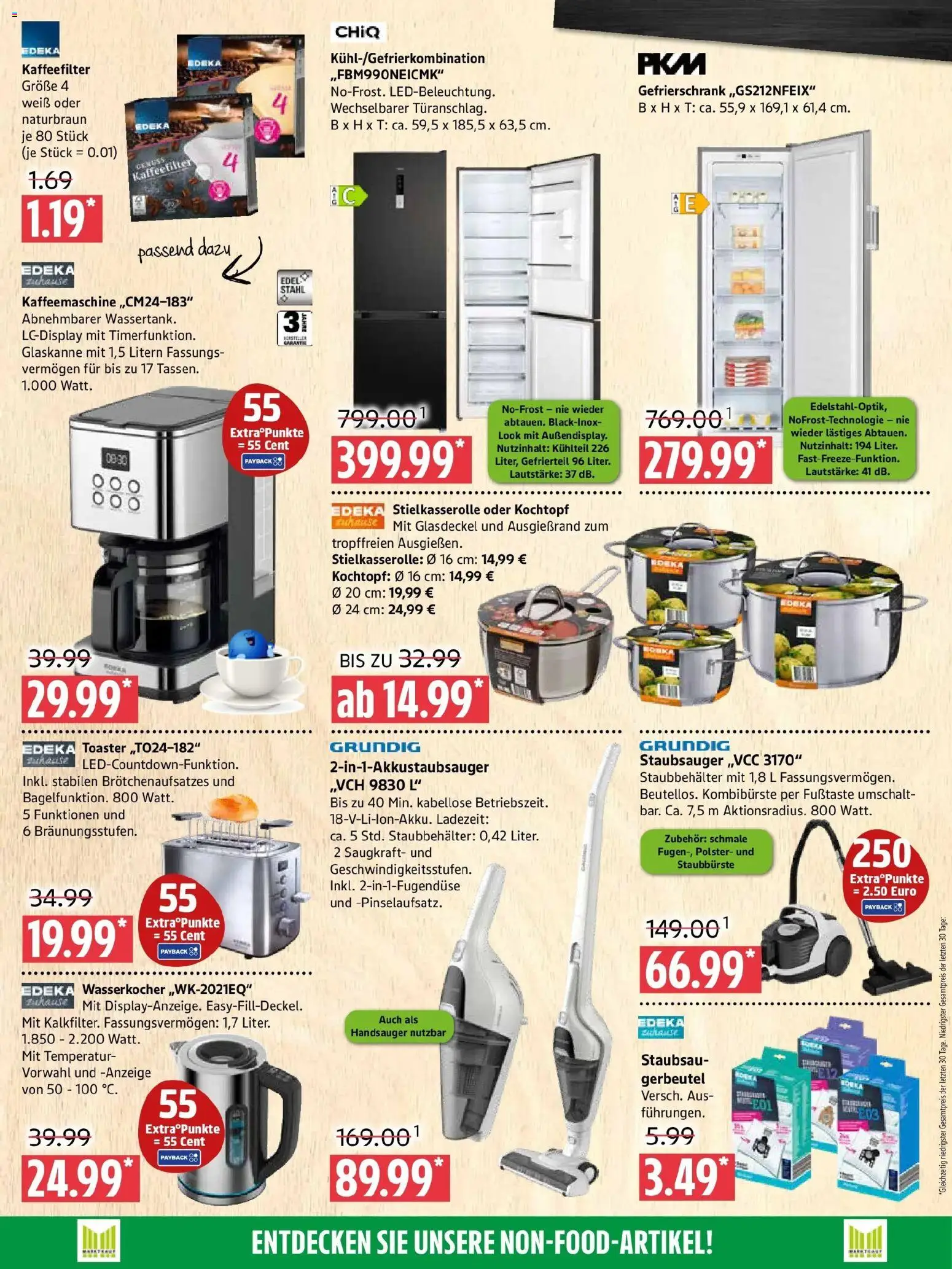 Marktkauf Prospekt Prenzlau (ab 14.09.2026) » Angebote online | Seite: 9 | Produkte: Gefrierschrank, Kaffeemaschine, Wasserkocher, Toaster