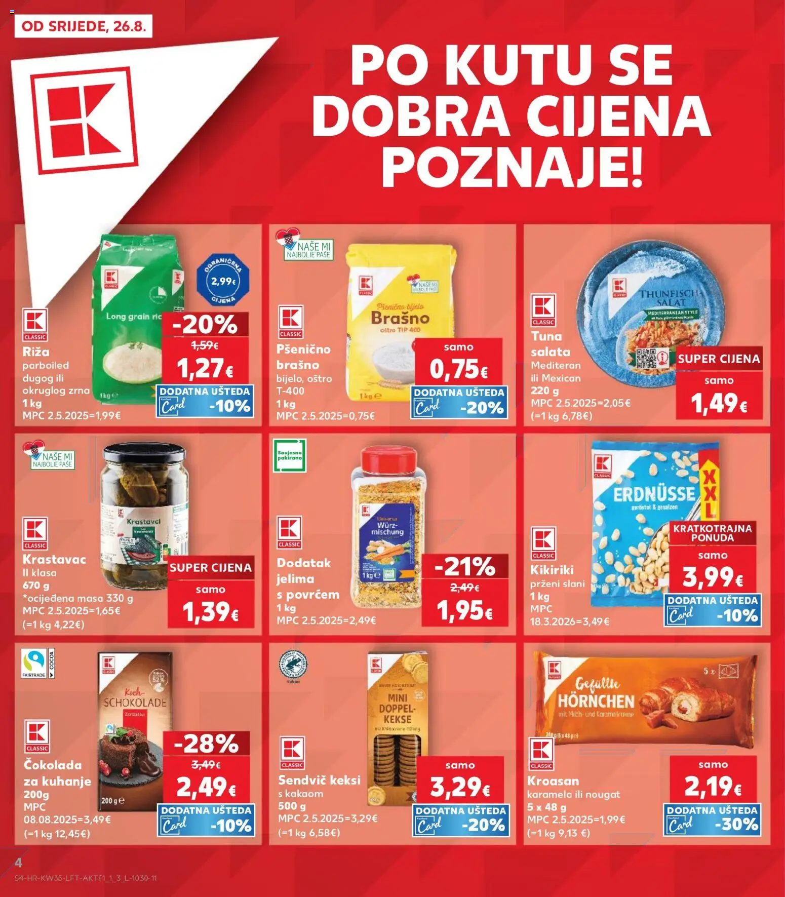 Kaufland HR akciós ujság - amely érvényes a következő dátumtól: 2026.08.26. | Oldal: 4 | Termékek: Saláta