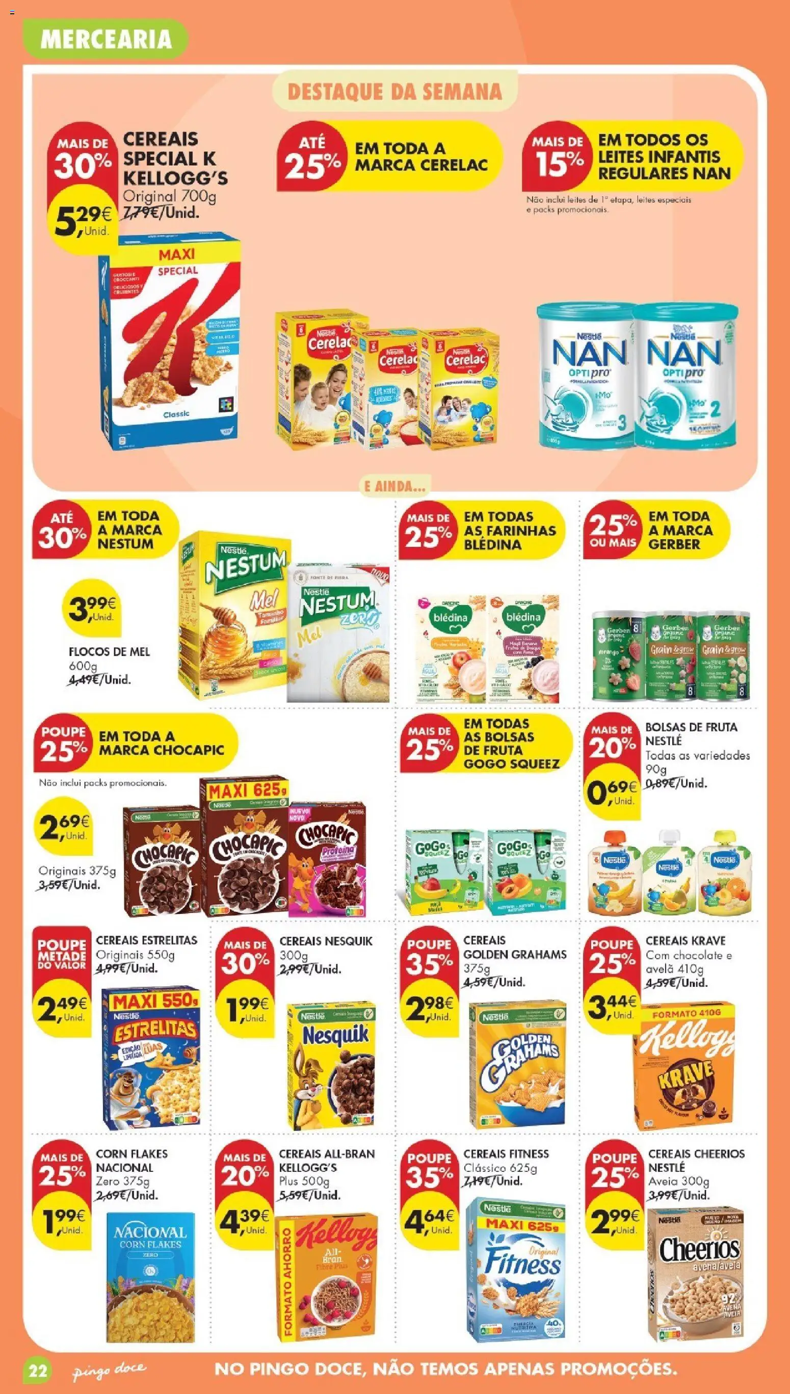 Pingo Doce Poupe Esta Semana Madeira │ válido de 15/09/2026 | Página: 22 | Produtos: Aveia, Chocolate, Flocos, Proteina