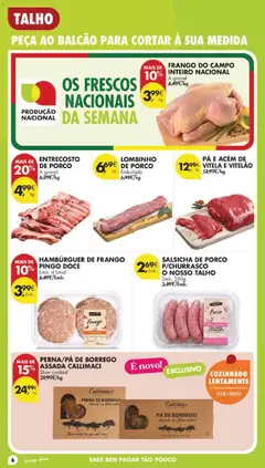 Pré-visualização Pingo Doce folheto válido de 26.05.2026 | Página: 6 | Produtos: Frango, Hambúrguer, Salsicha, Pá