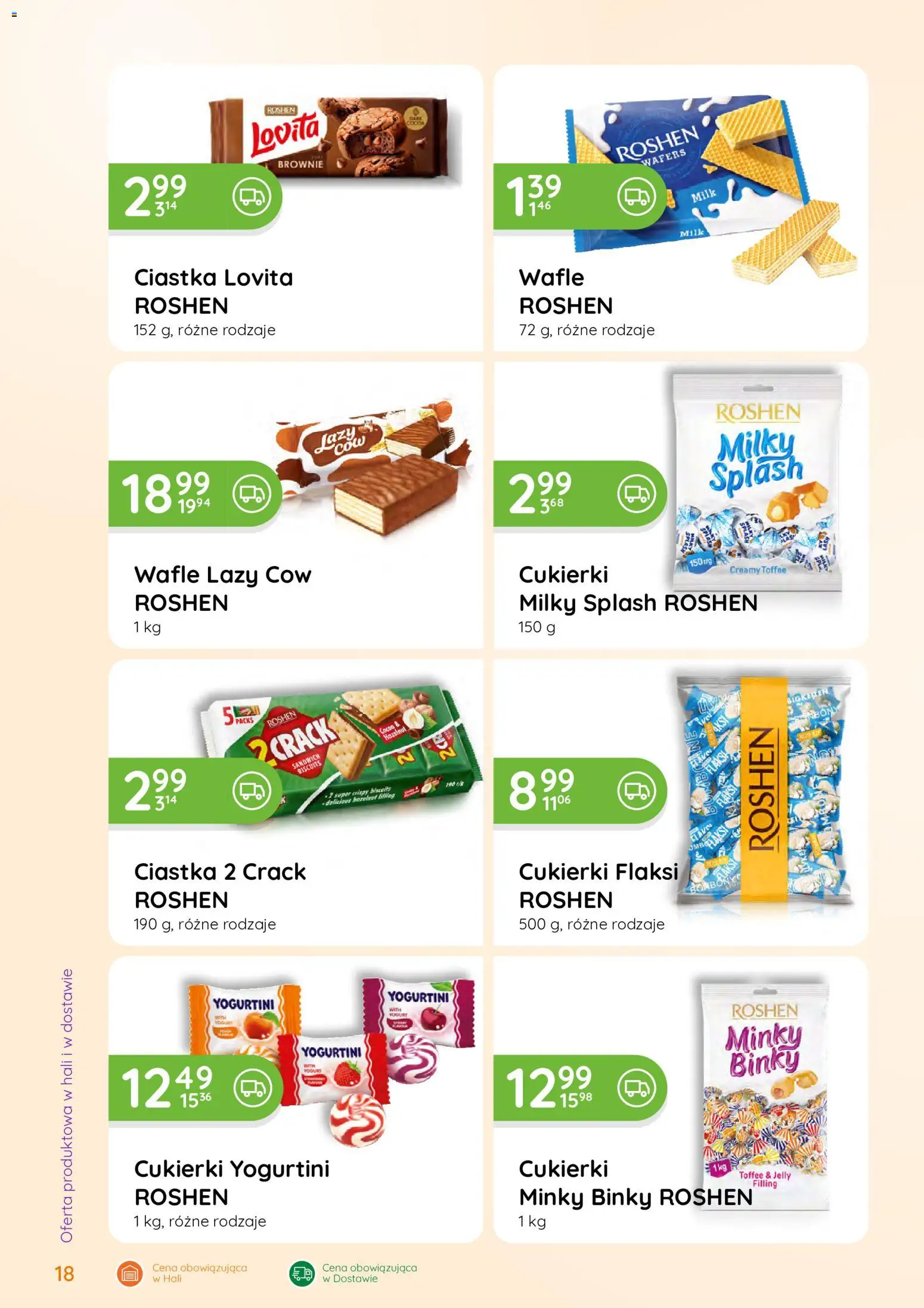 Eurocash gazetka - Oferta Handlowa od 01.06.2026 | Strona: 18 | Produkty: Wafle, Brownie, Cukierki, Ciastka