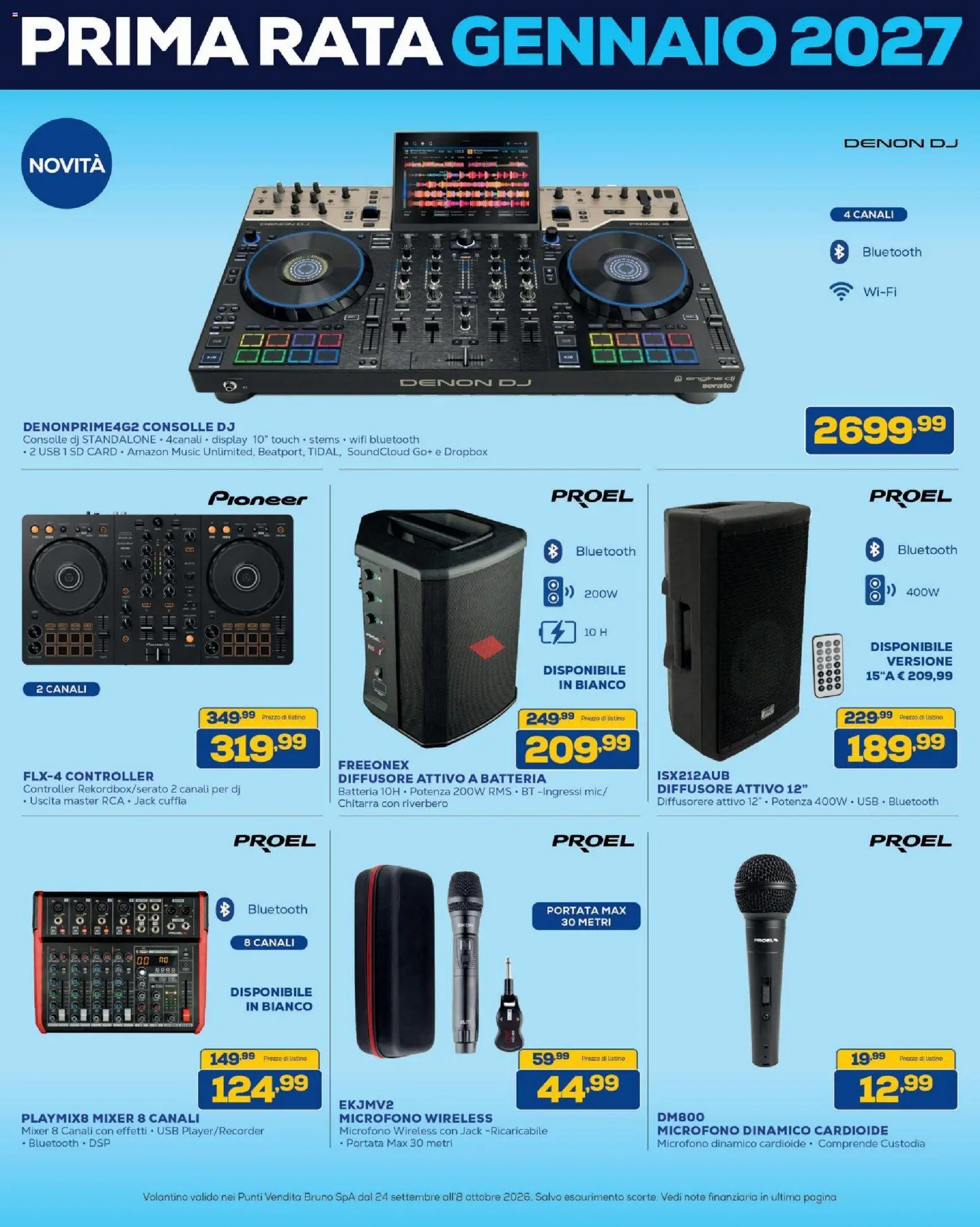 Volantino BRUNO del 24/09/2026 | Pagina: 37 | Prodotti: Microfono, USB, Mixer, Batteria