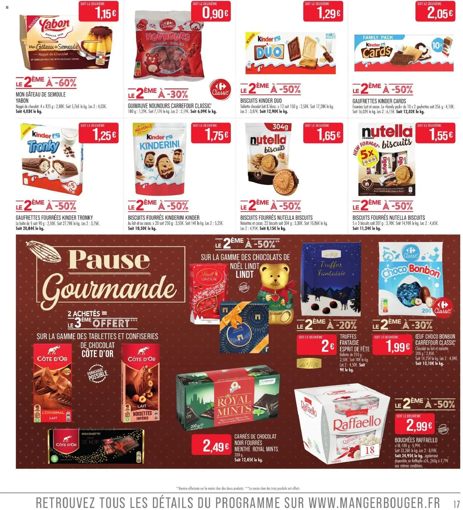 {H1} | Page: 17 | Produits: Menthe, Lindor, Gaufrettes, Nutella