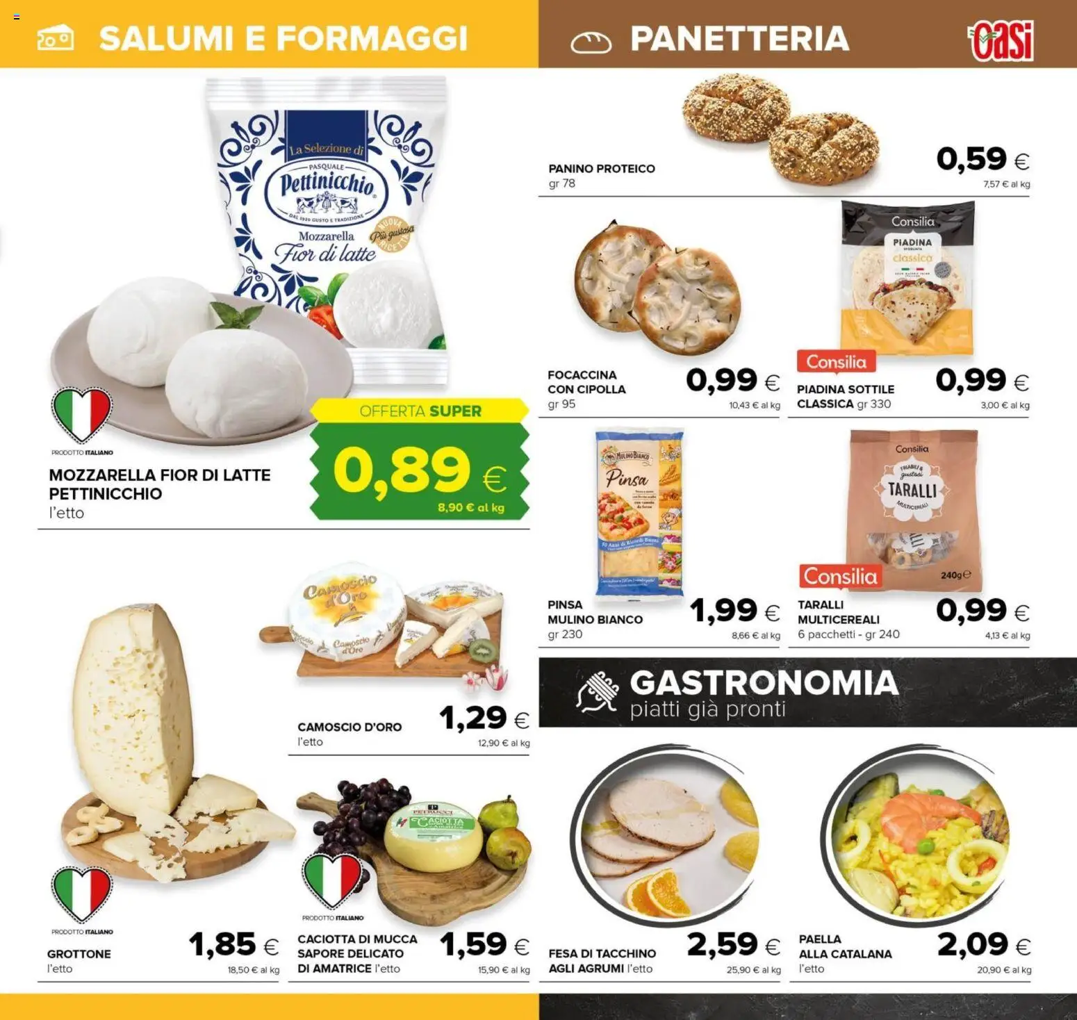 Volantino Oasi del 29/07/2026 | Pagina: 9 | Prodotti: Mozzarella, Agrumi, Piadina, Taralli