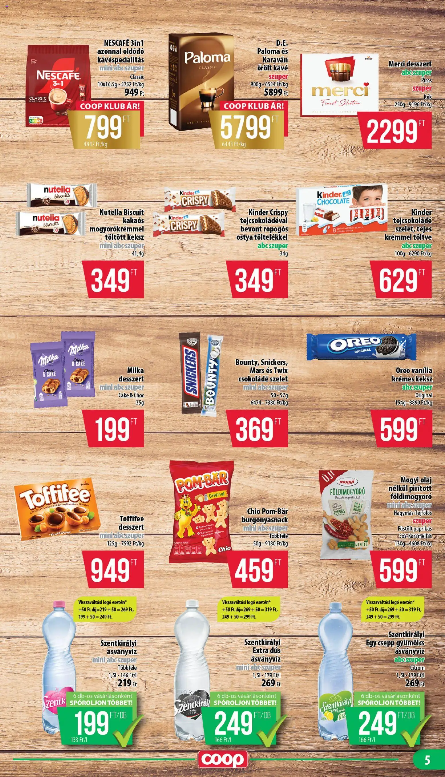 COOP akciós ujság - amely érvényes a következő dátumtól: 23.04.2026 | Oldal: 5 | Termékek: Gyümölcs, Nutella, Csokoládé, Földimogyoró