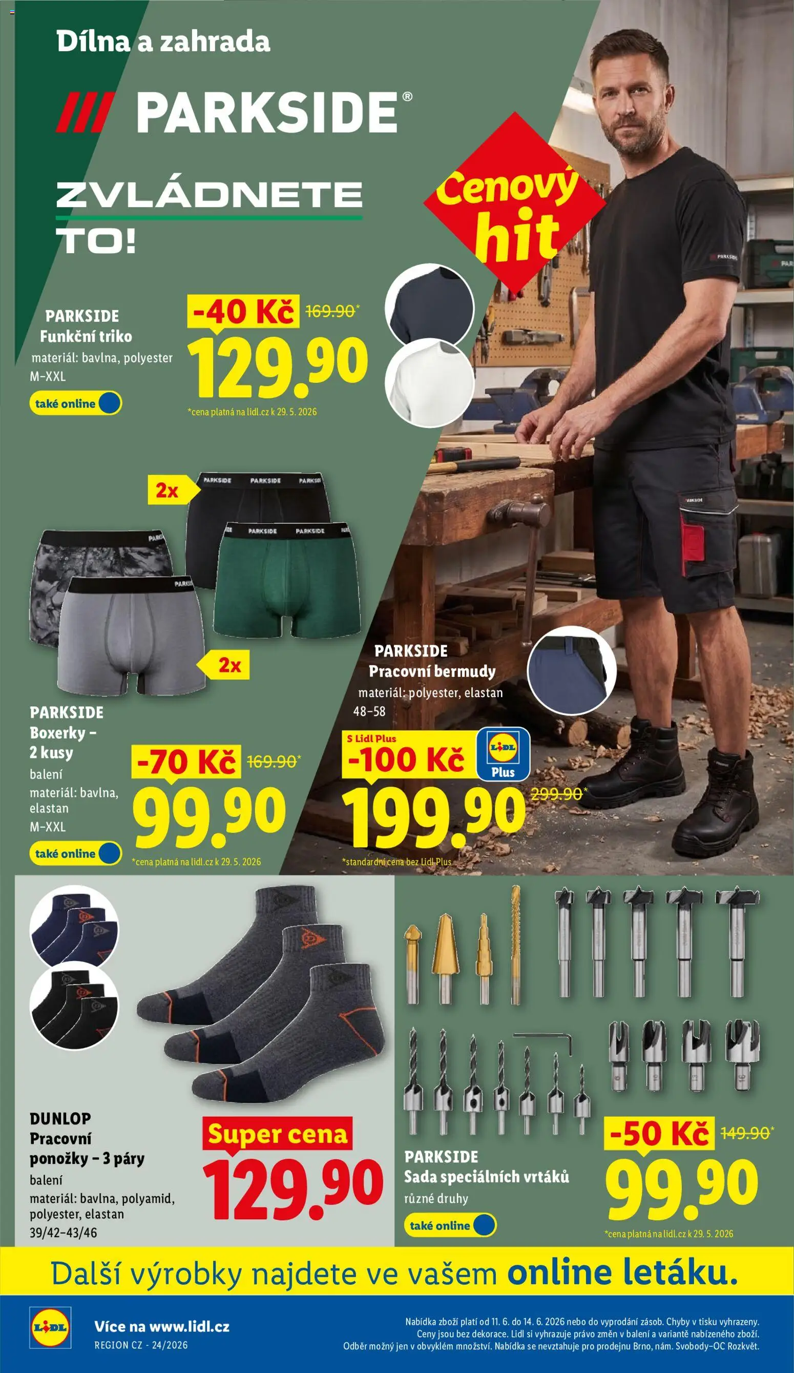 Lidl leták od 11.06.2026 | Strana: 42 | Produkty: Ponožky, Parkside, Zahrada, Funkční triko