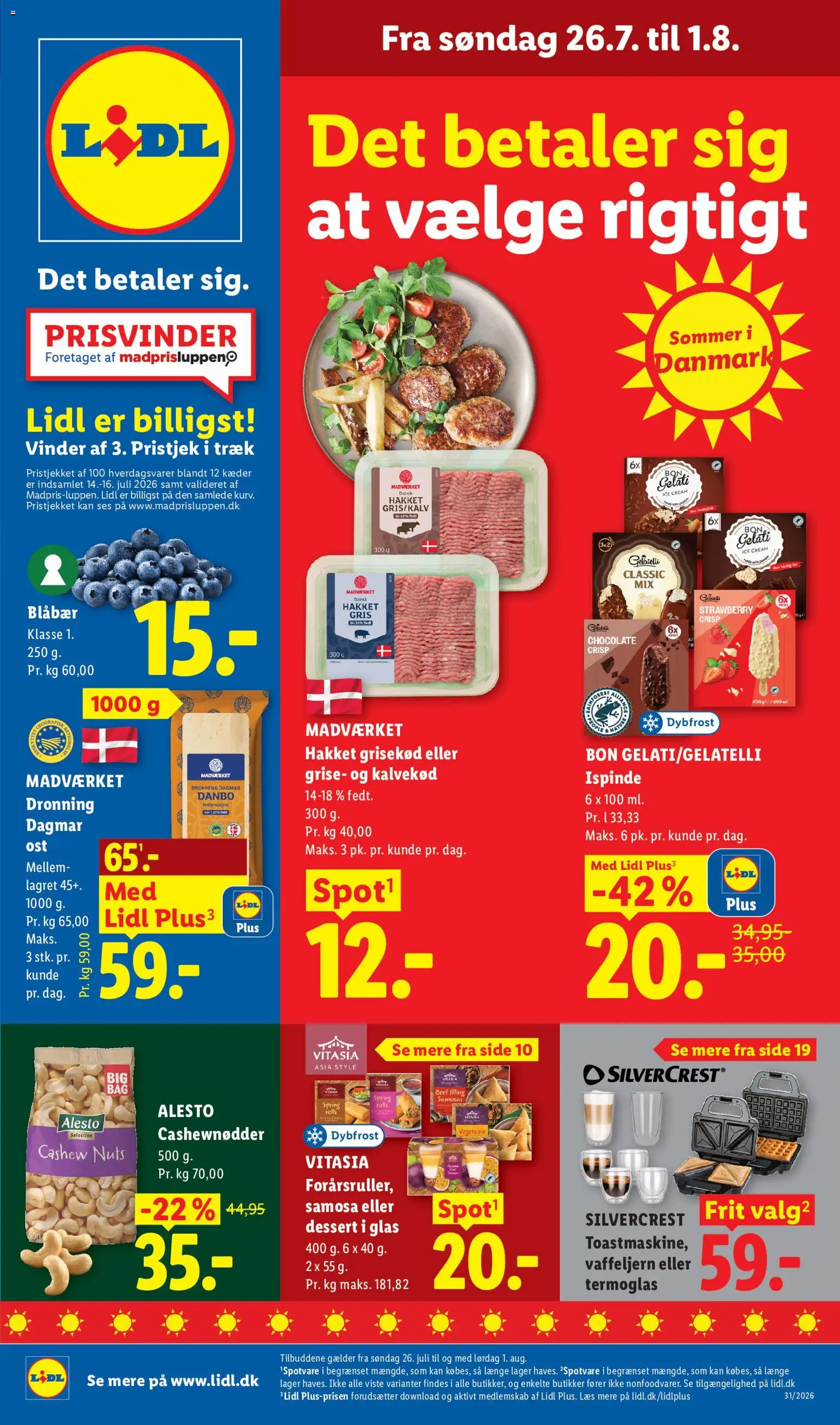 Lidl tilbudsavis – gyldig fra 26/07/2026 | Side: 15 | Produkter: Blåbær, Ost, Cashewnødder, Søm