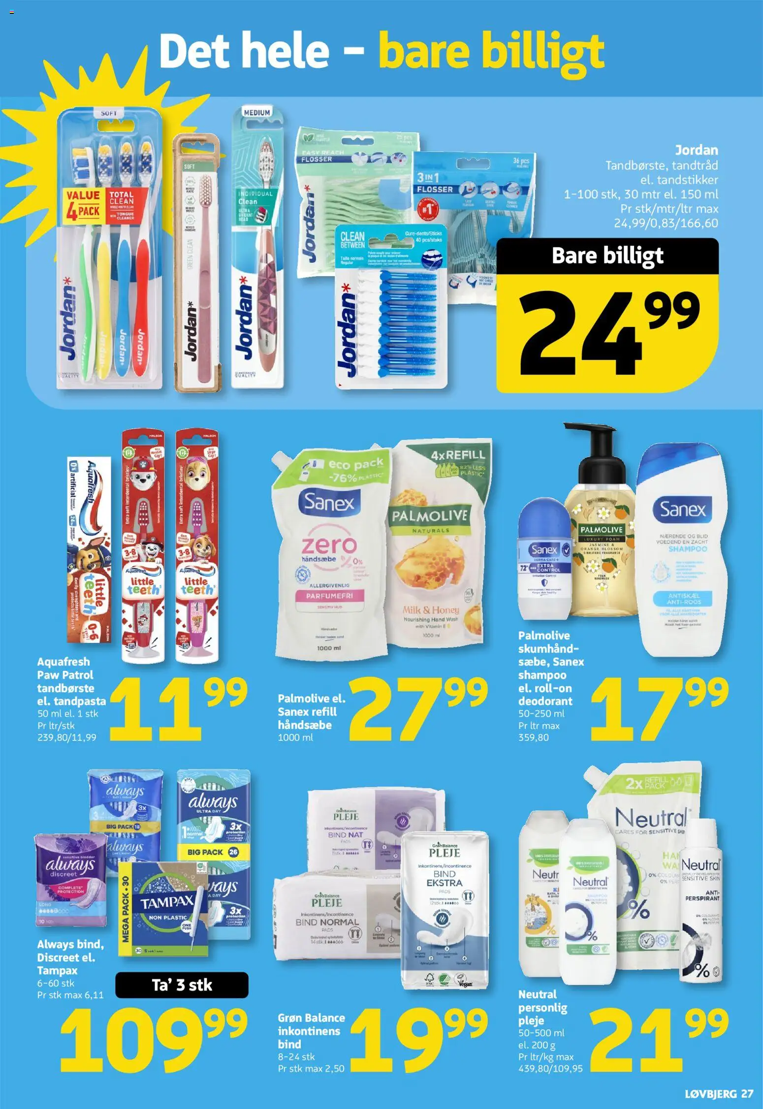Løvbjerg tilbudsavis – gyldig fra 21/08/2026 | Side: 27 | Produkter: Deodorant, Tandpasta, Tandbørste, Tandtråd