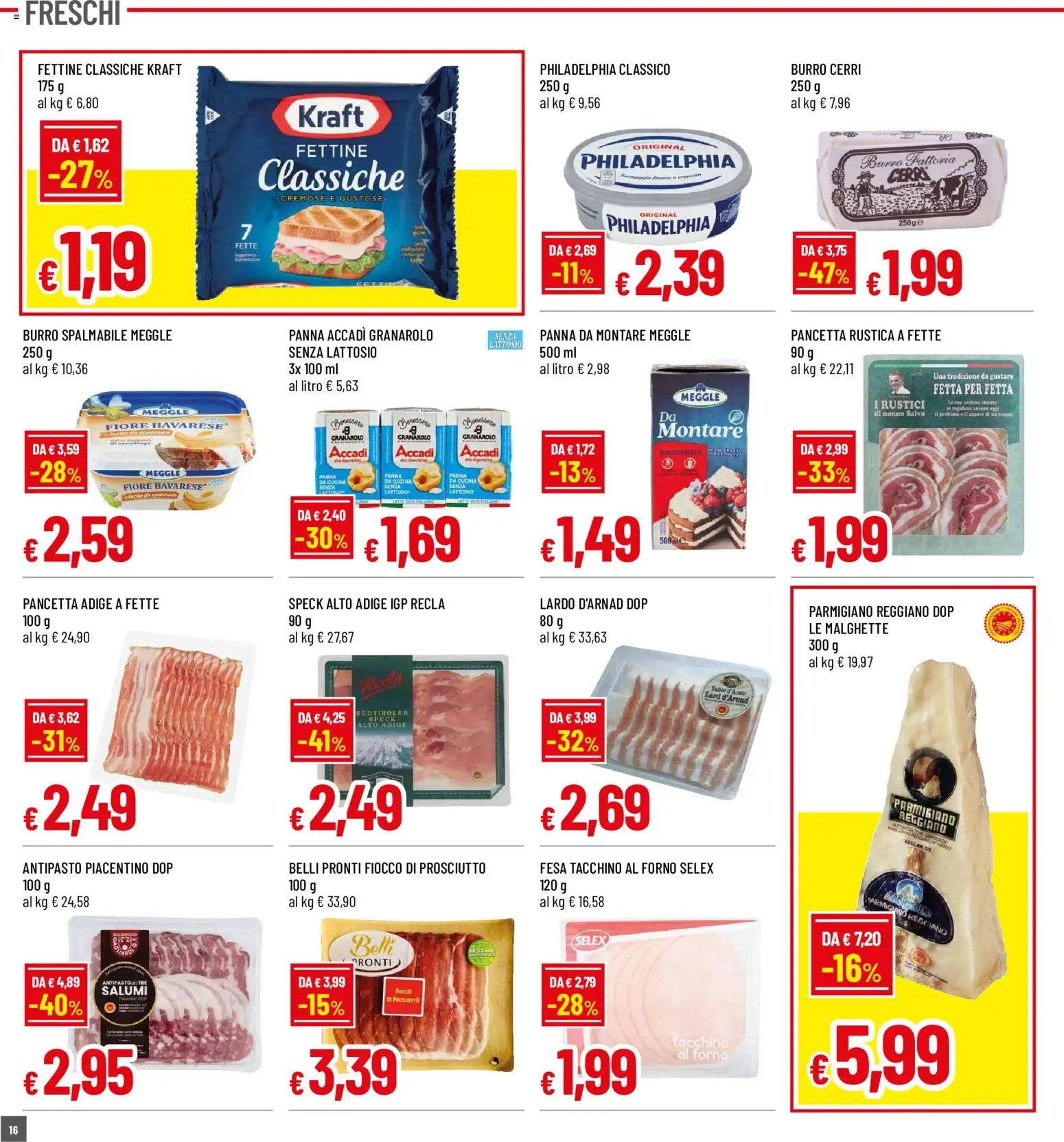 Volantino Famila del 14/09/2026 | Pagina: 16 | Prodotti: Lardo, Parmigiano reggiano, Rustici, Parmigiano
