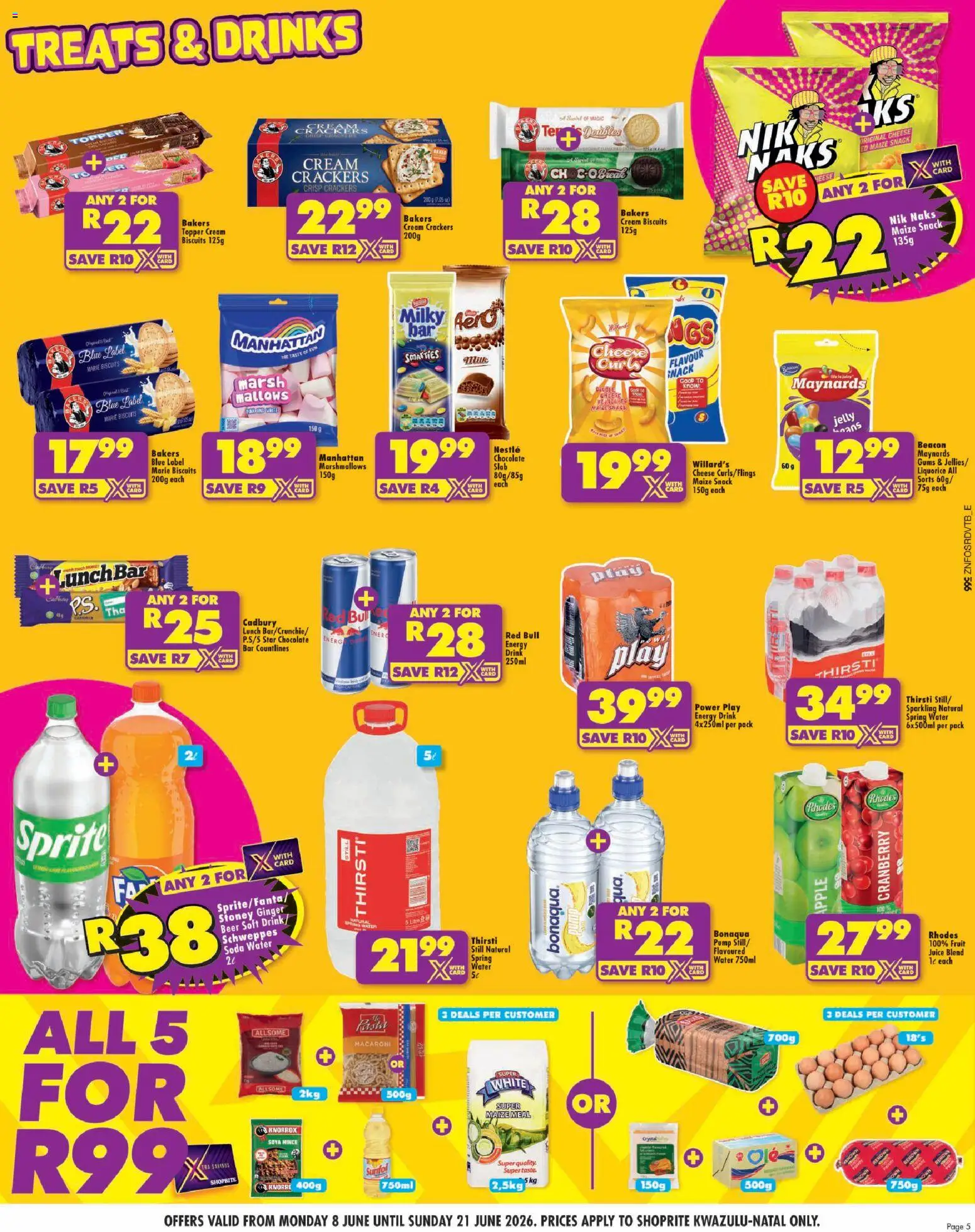 New Shoprite catalogue – valid from 08.06.2026 | Page: 5 | Products: Oil, Beer, Snacks, Cream