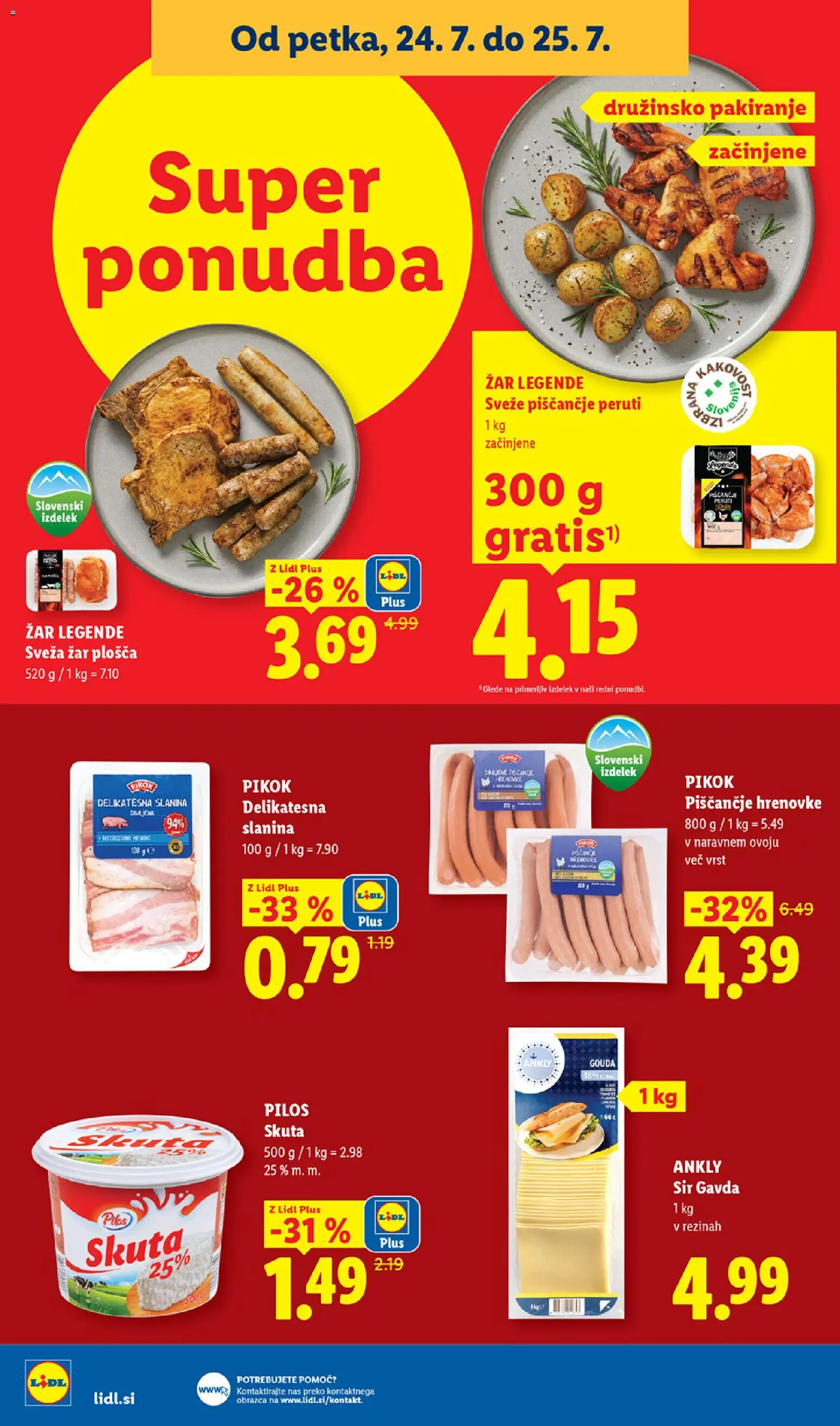 Novi Lidl katalog ponudbe – veljaven od 23.07.2026 | Stran: 42 | Izdelki: Hrenovke, Zar, Sir, Skuta