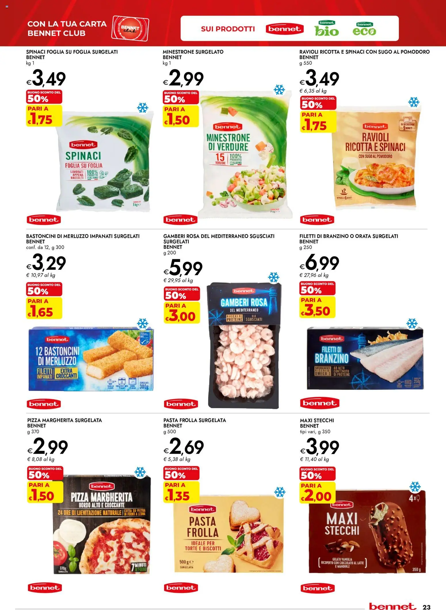 Volantino bennet del 03/09/2026 | Pagina: 23 | Prodotti: Gelato, Pasta frolla, Sugo, Omega 3