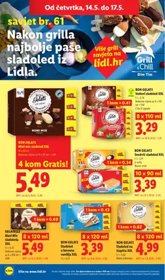 BON GELATI Sladoled na štapiću XXL, 8 x 120 ml, Bijela čokolada - Pregled kataloga iz trgovine Lidl, vrijedi od 11.05.2026 | Stranica: 58 | Proizvodi: Čokolada, Sladoled