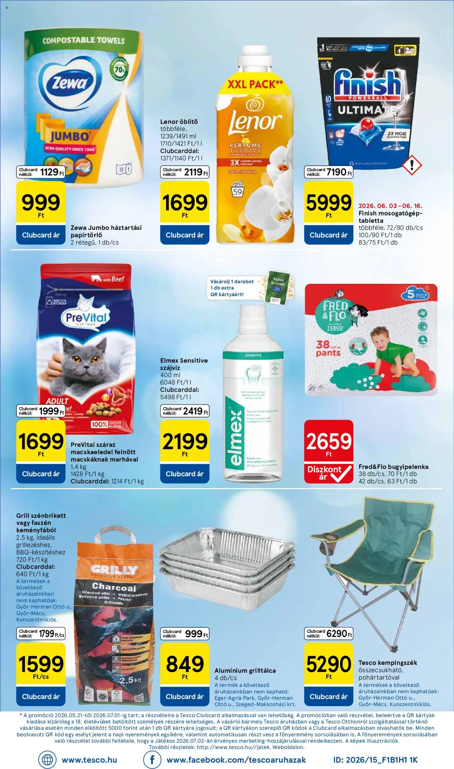 Tesco akciós ujság - amely érvényes a következő dátumtól: 11.06.2026 | Oldal: 8 | Termékek: Mosogatógép, Grill, Öblítő, Mosogatógép tabletta