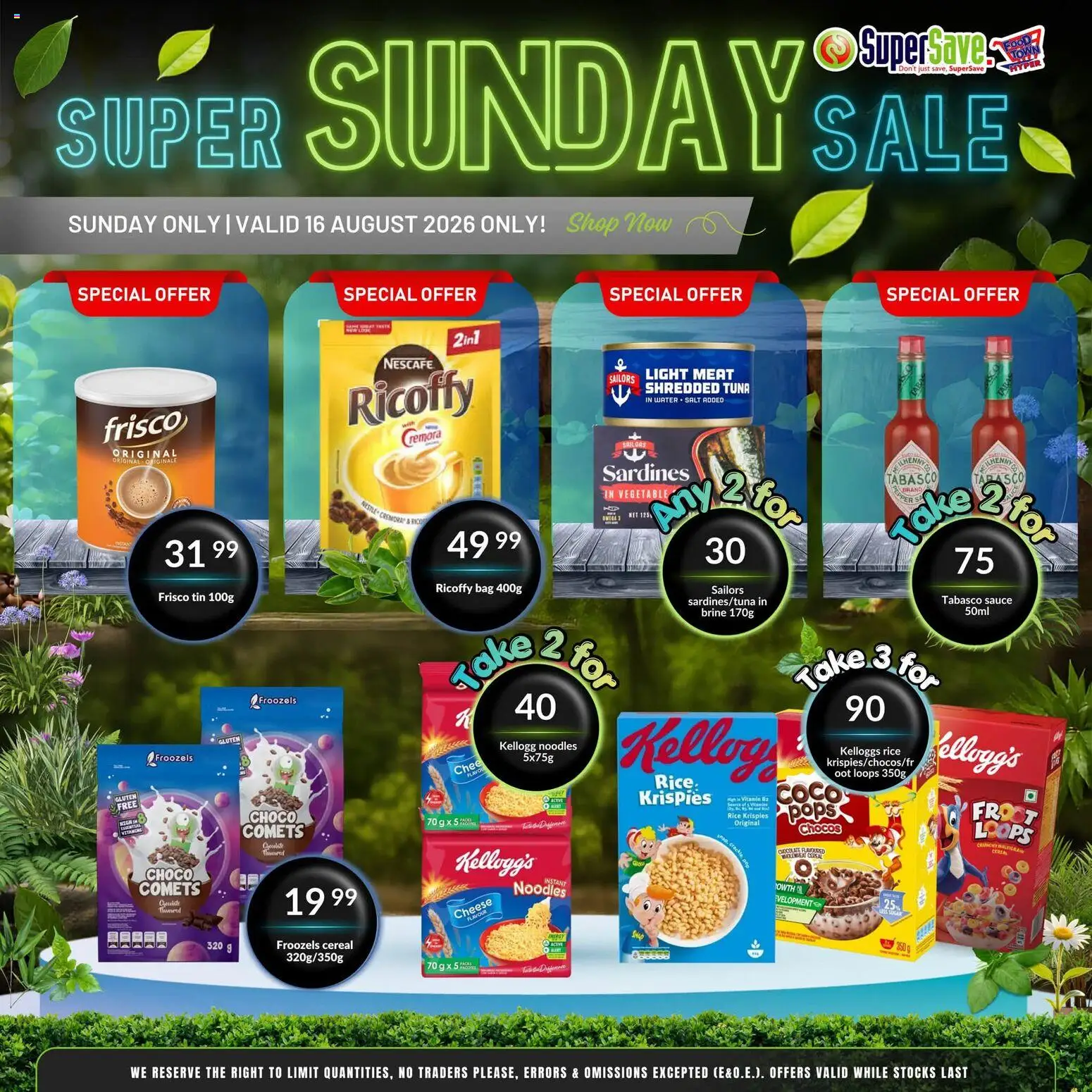 New Super Save catalogue – valid from 16/08/2026 | Page: 4 | Products: Frisco, Tuna, Bag, Sauce