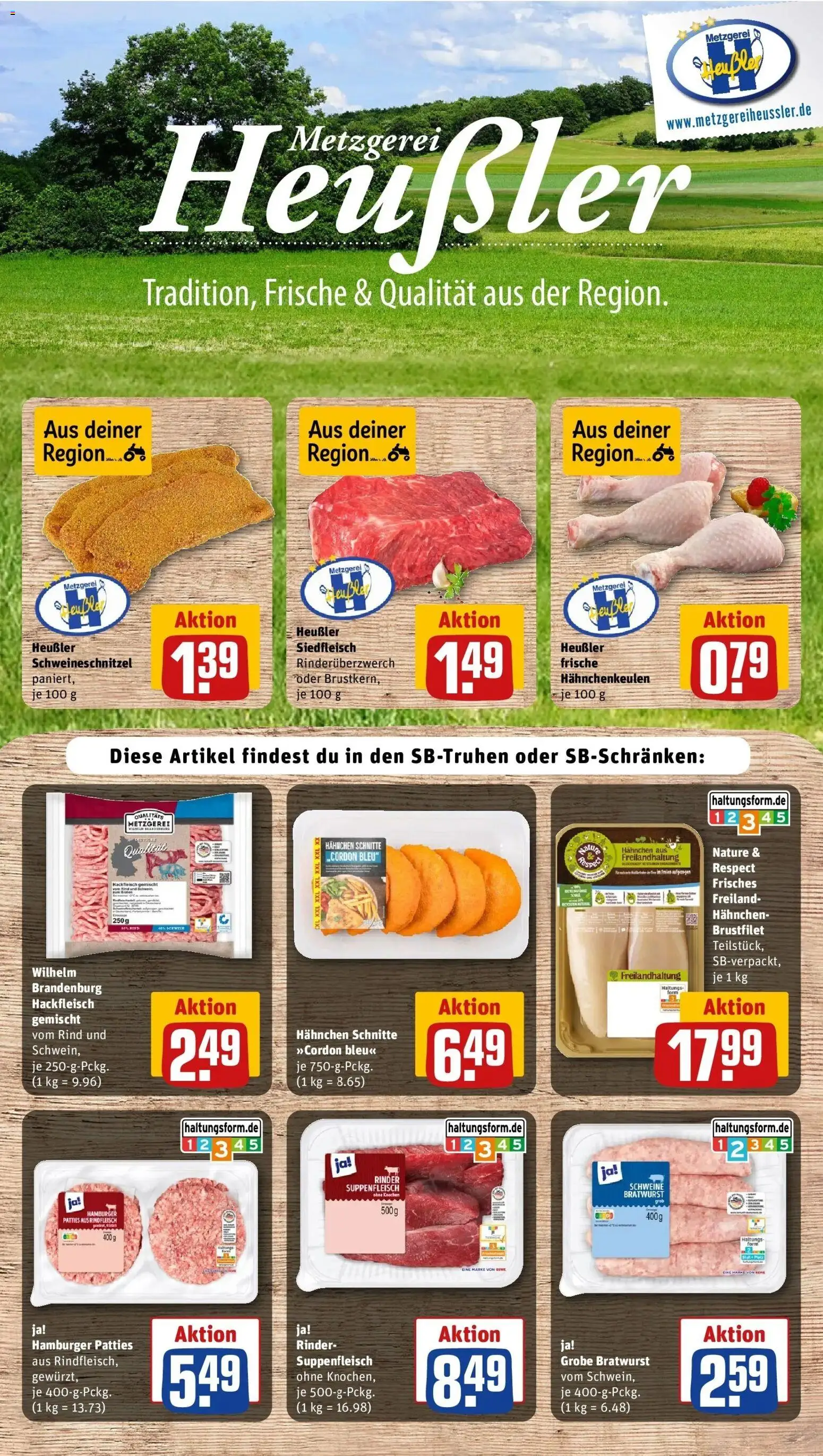 REWE Prospekt ab 19.10.2026 zum Blättern » Angebote | Seite: 10 | Produkte: Bratwurst, Suppenfleisch, Rindfleisch, Hackfleisch