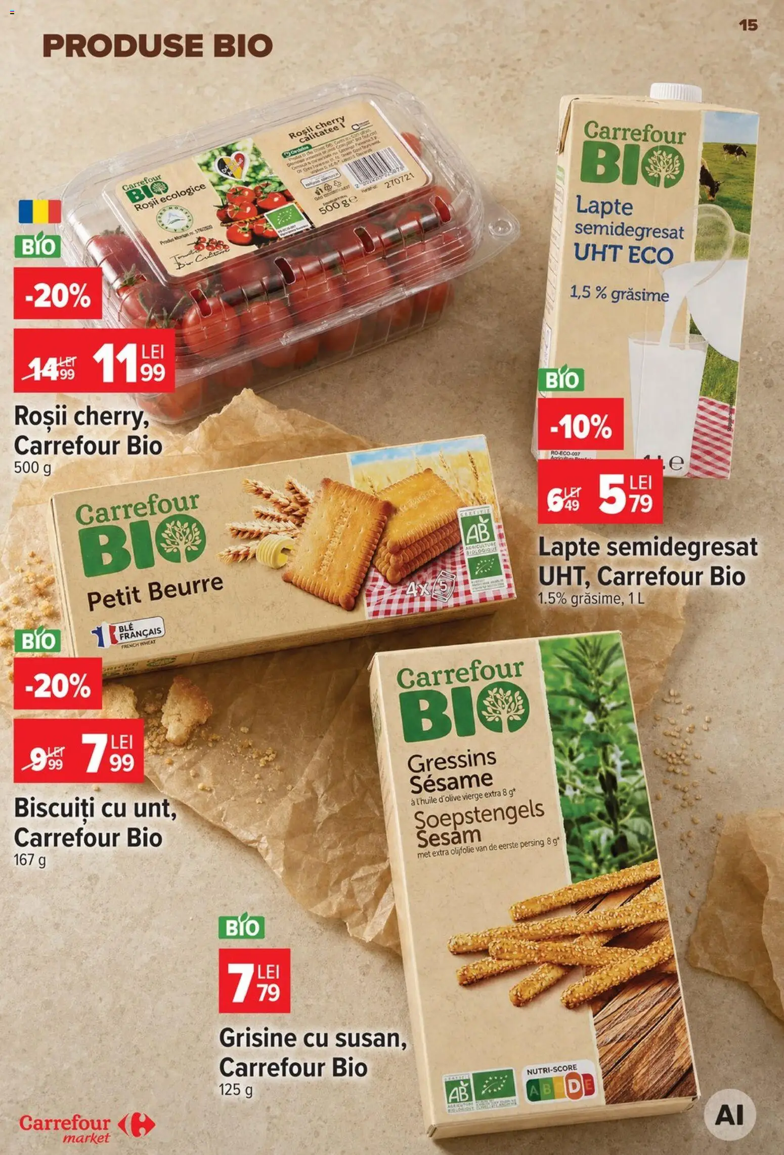Noul catalog Carrefour – valabil de la 29.07.2026 | Pagină: 15 | Produse: Şerit ödül, Lapte, Roșii, Biscuiți