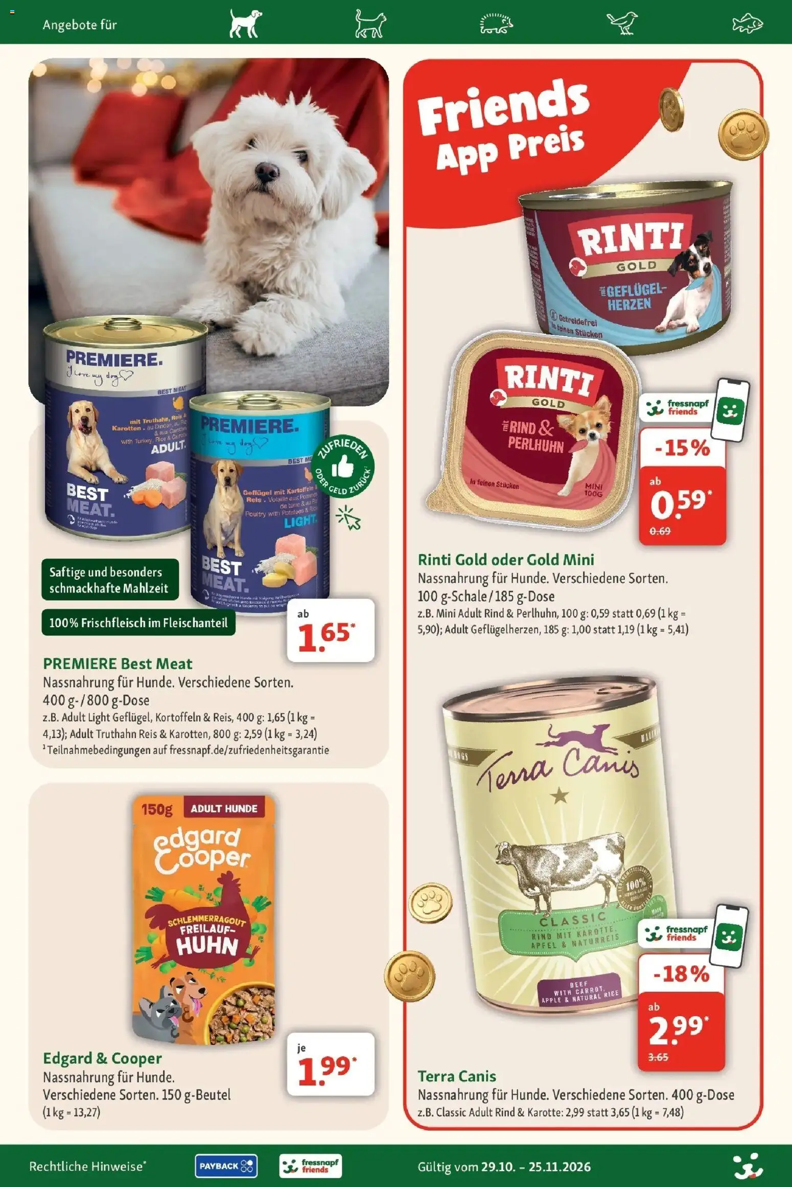 Fressnapf - Fressnapf: Tierisch viel Weihnachten schon den ganzen November (ab 29.10.2026) zum Blättern | Seite: 17 | Produkte: Apple, Kartoffeln, Reis, Karotte