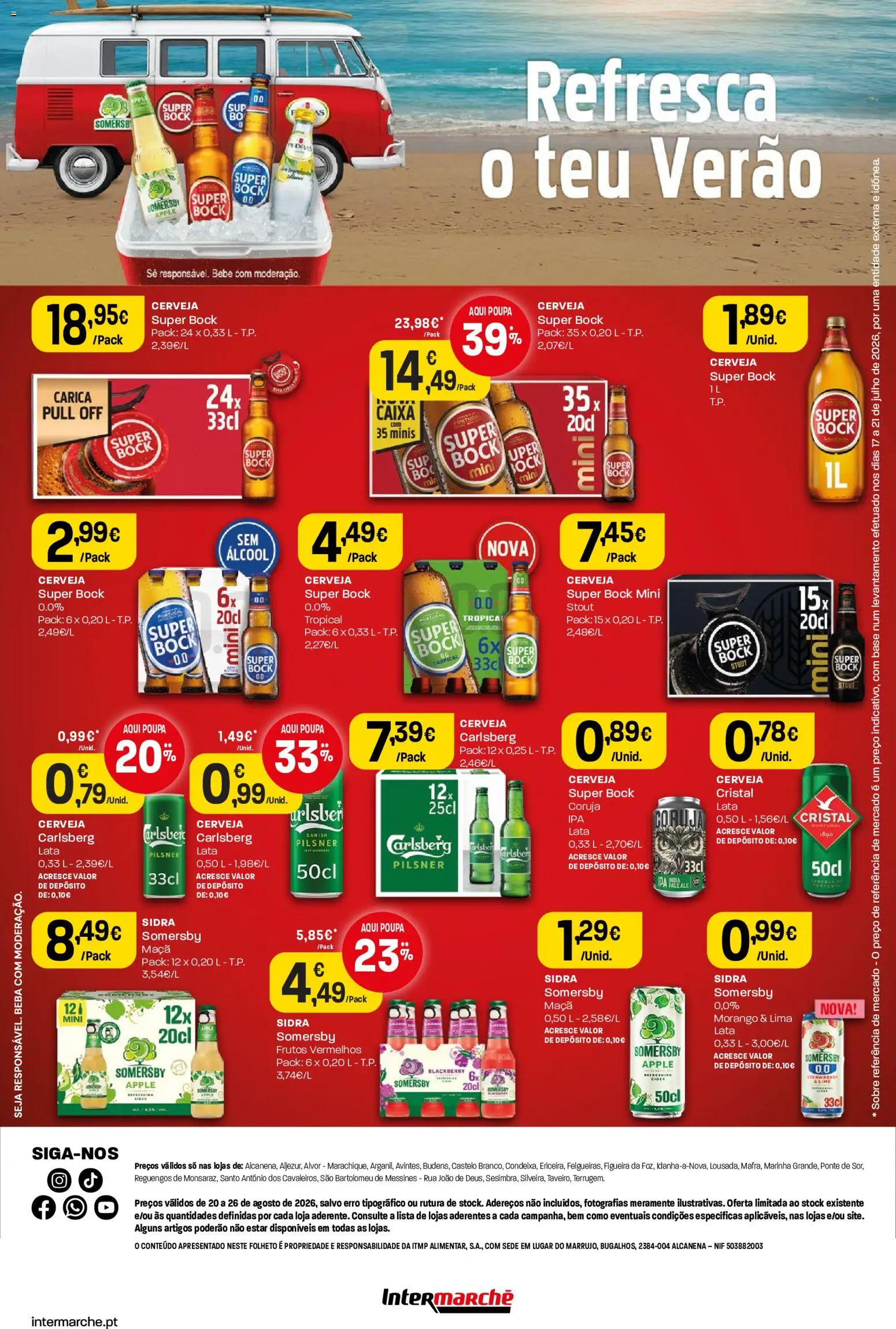 Intermarché Monofolha Cervejas │ válido de 20/08/2026 | Página: 2 | Produtos: Base, Caixa, Maça, Álcool