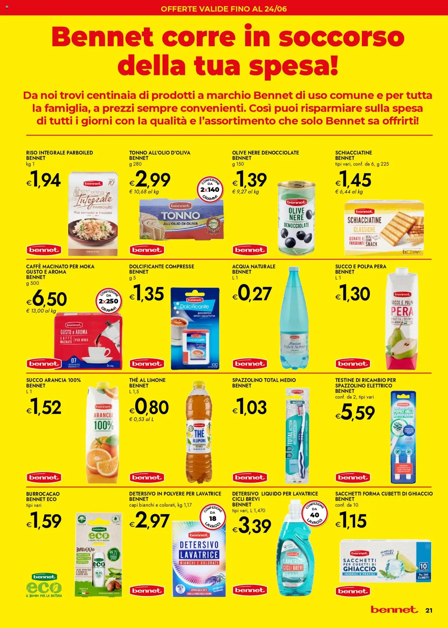 Volantino bennet del 07.05.2026 | Pagina: 21 | Prodotti: Caffè, Riso, Acqua, Pera