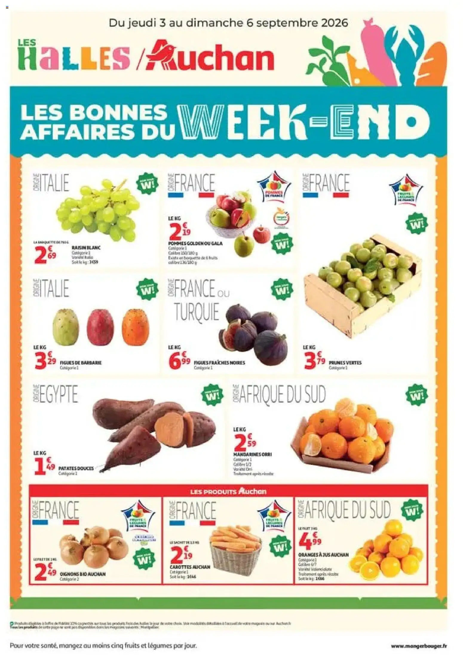 {H1} | Page: 1 | Produits: Pommes golden, Carottes, Raisin, Pommes