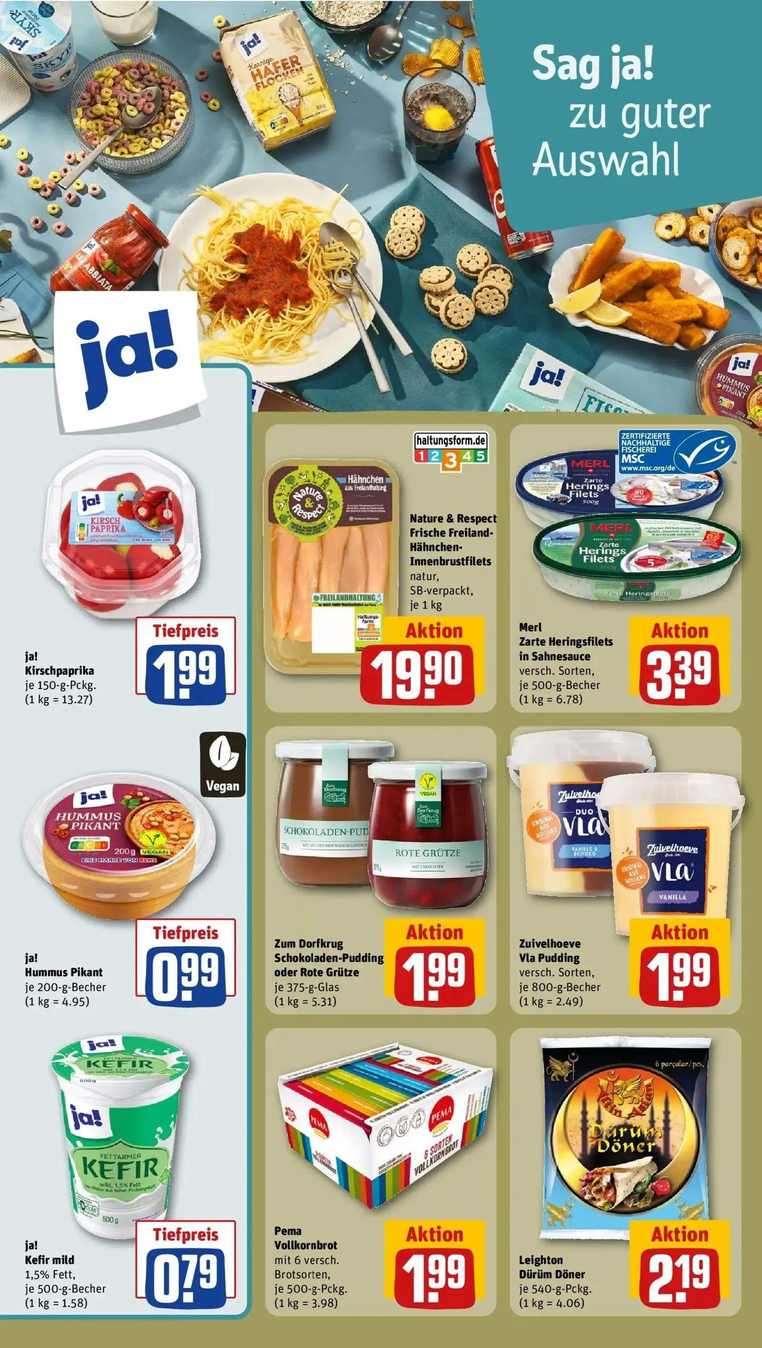 REWE Prospekt ab 07.09.2026 zum Blättern » Angebote | Seite: 16 | Produkte: Hahnchen, Kefir, Vollkornbrot, Paprika