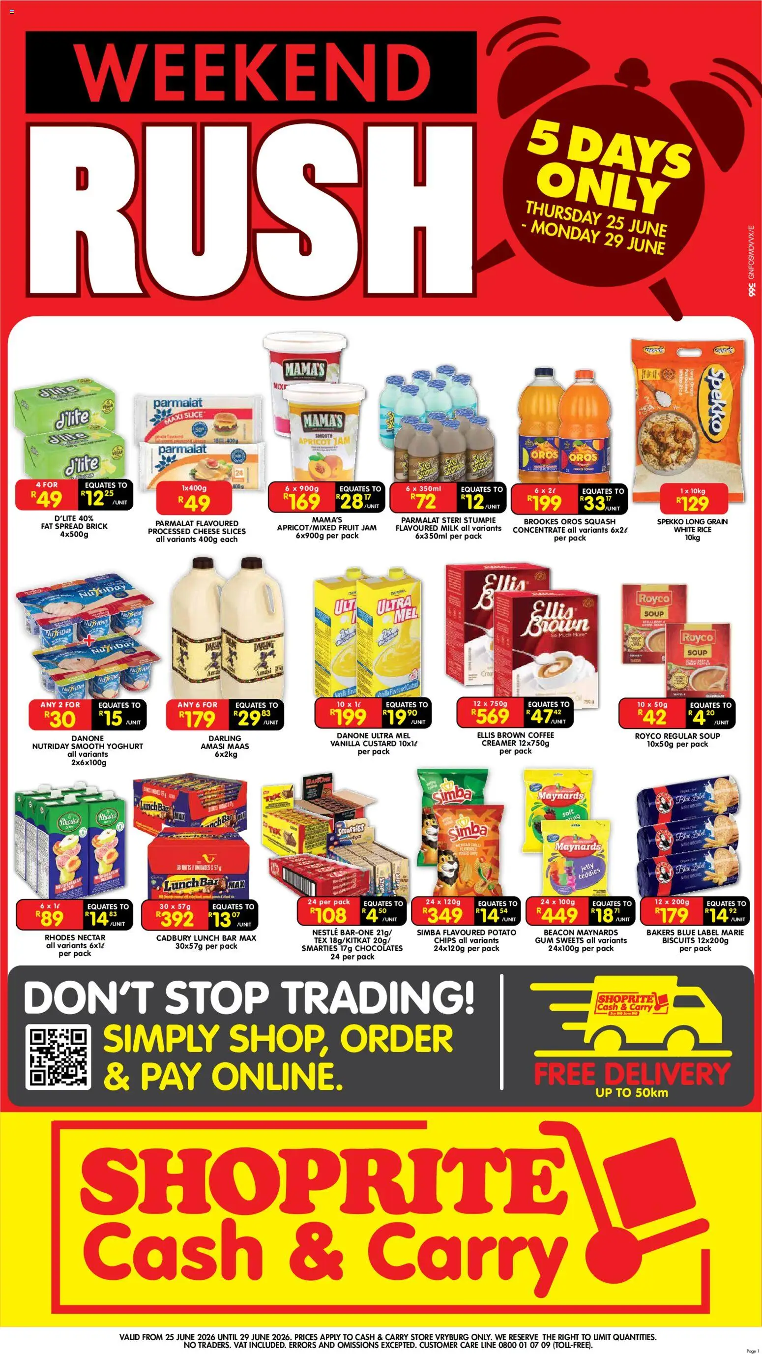 New Shoprite catalogue – valid from 25/06/2026 | Page: 1 | Products: Jam, Squash, Cheese, Creamer