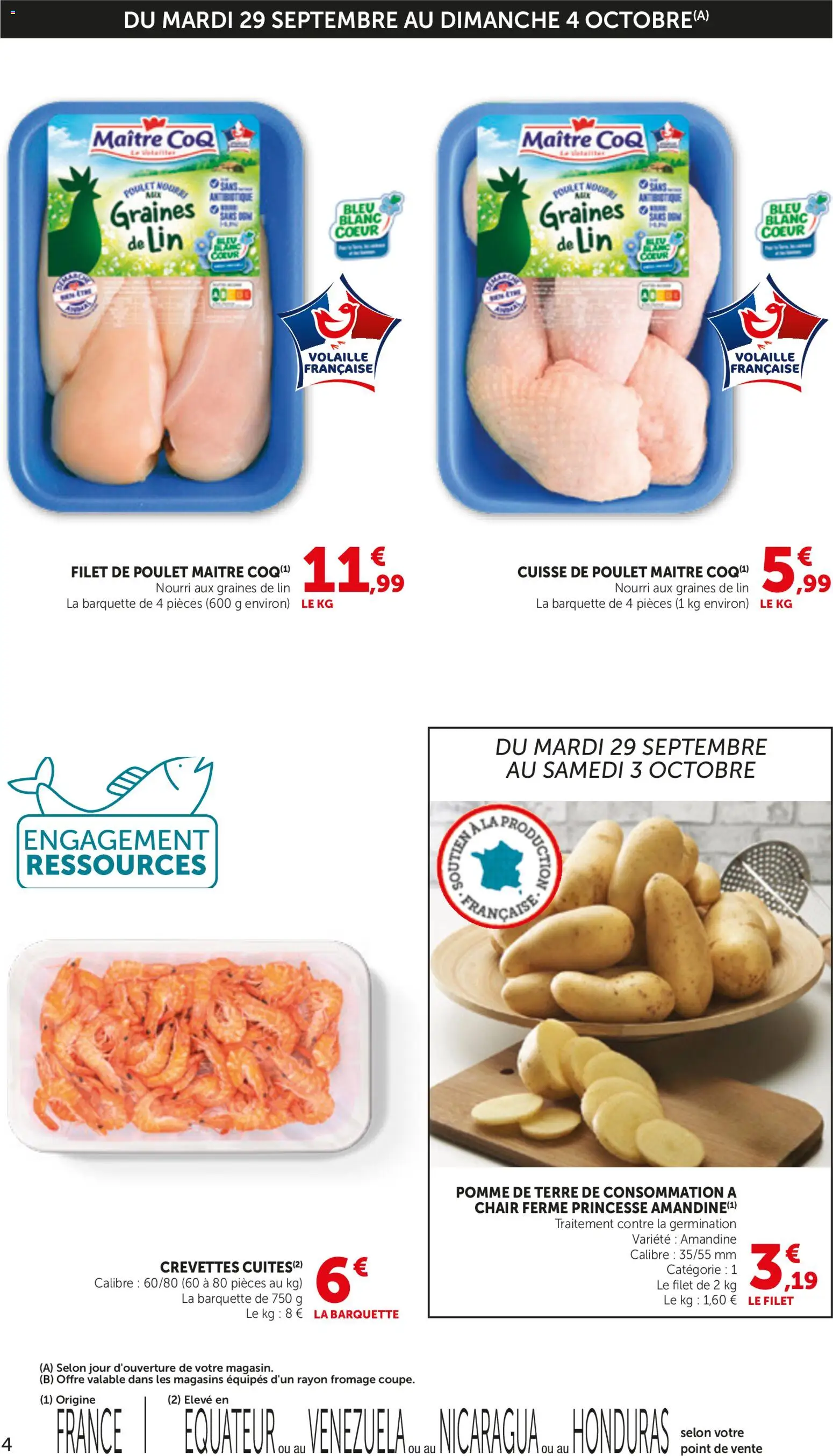 {H1} | Page: 4 | Produits: Pomme, Volaille, Crevettes, Pomme de terre de consommation