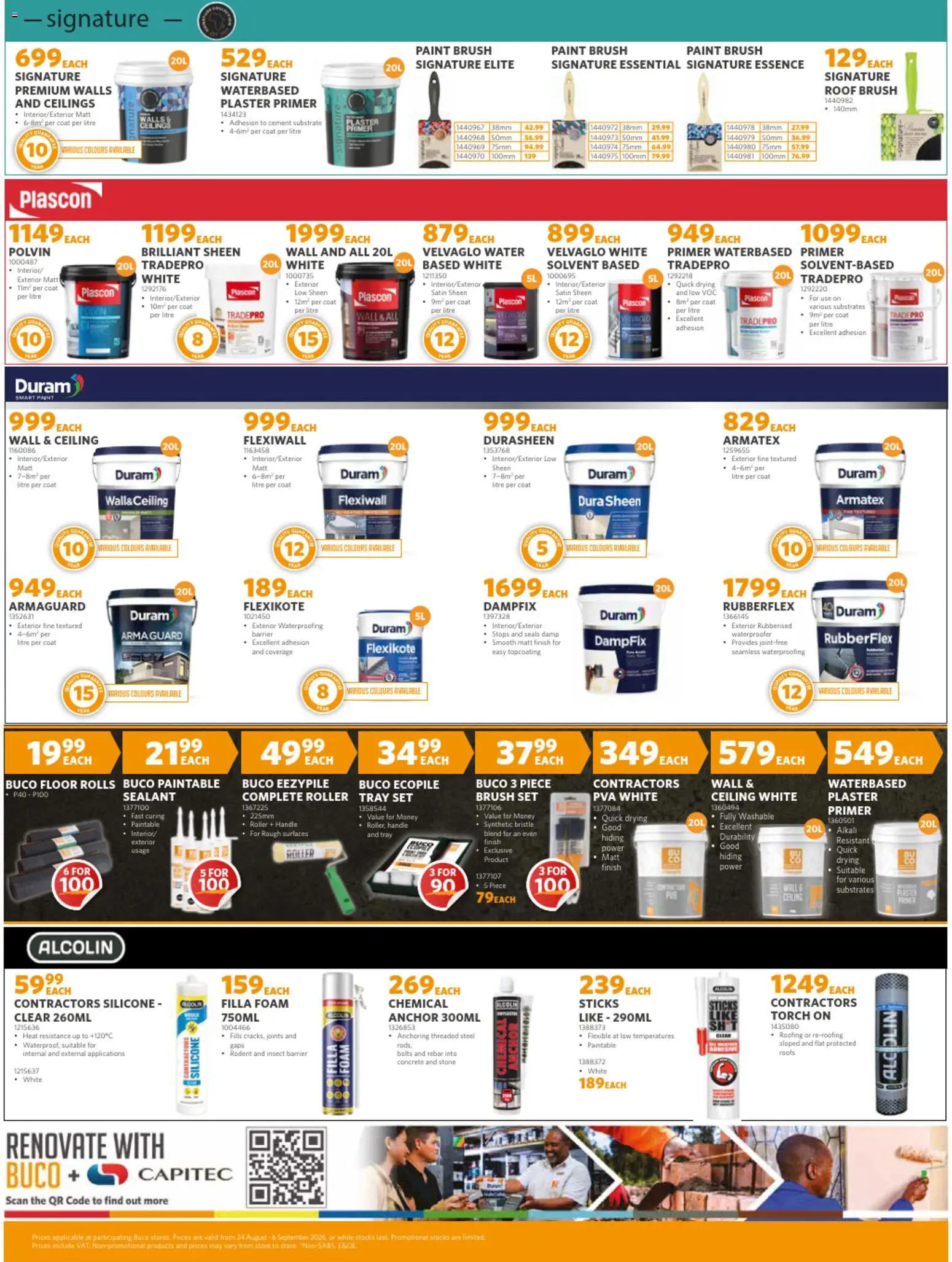 New BUCO catalogue – valid from 24/08/2026 | Page: 5 | Products: Coat, Tray, Plaster, Water