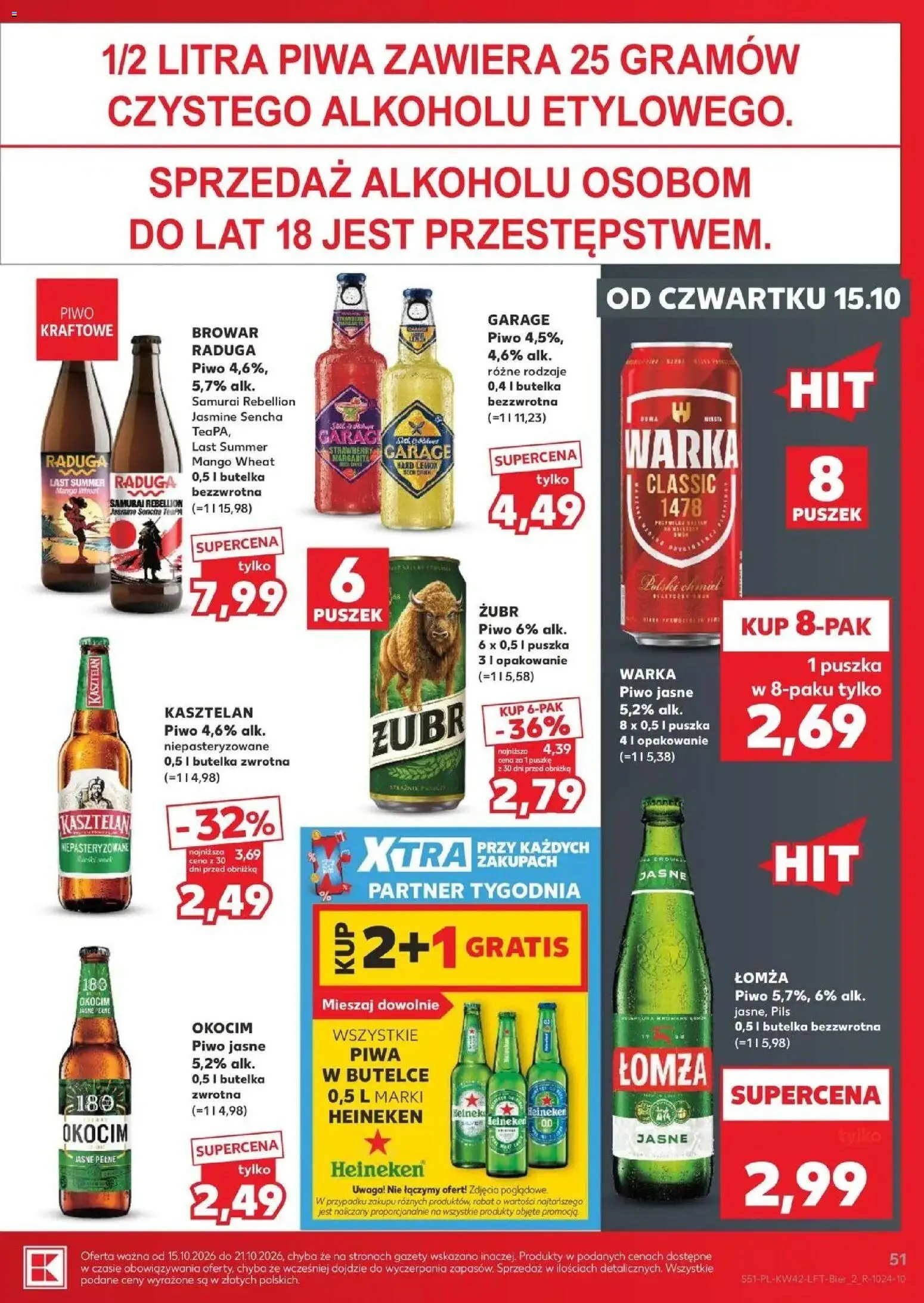 Kaufland aktualna gazetka od 15.10.2026 - od jutra PDF | Strona: 51 | Produkty: Mango, Warka, Piwo, Heineken